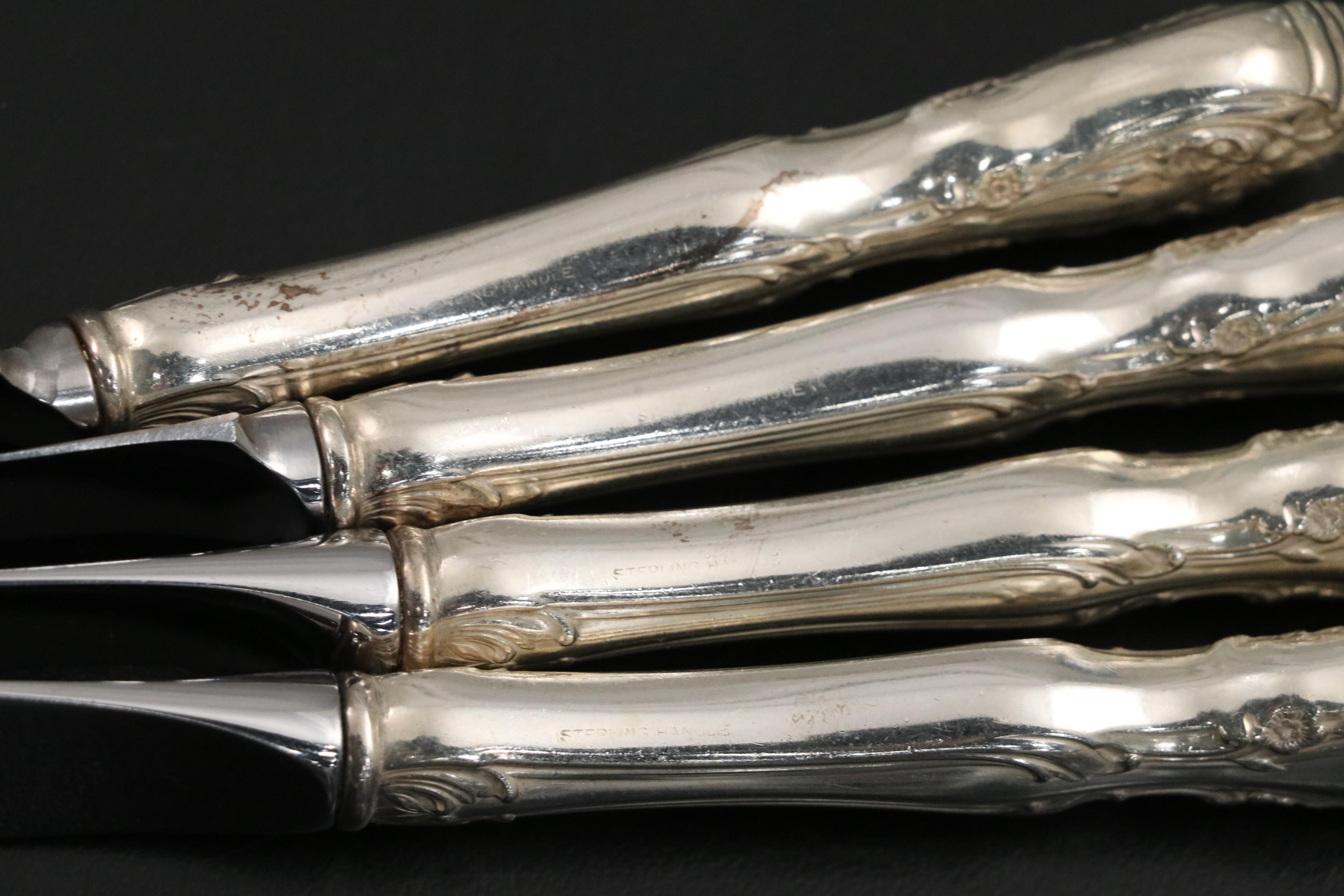 Alvin "Chateau Rose" Sterling Silver Flatware Set For Eight
