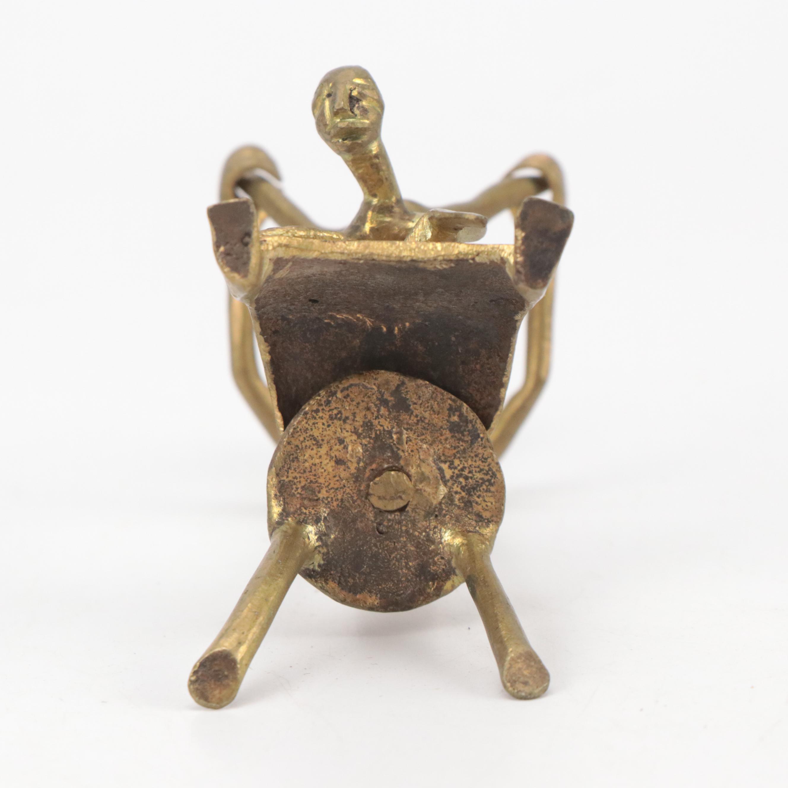 Asante Miniature Bronze Alloy Chair and Erotic Figure with Brass Lizard and More