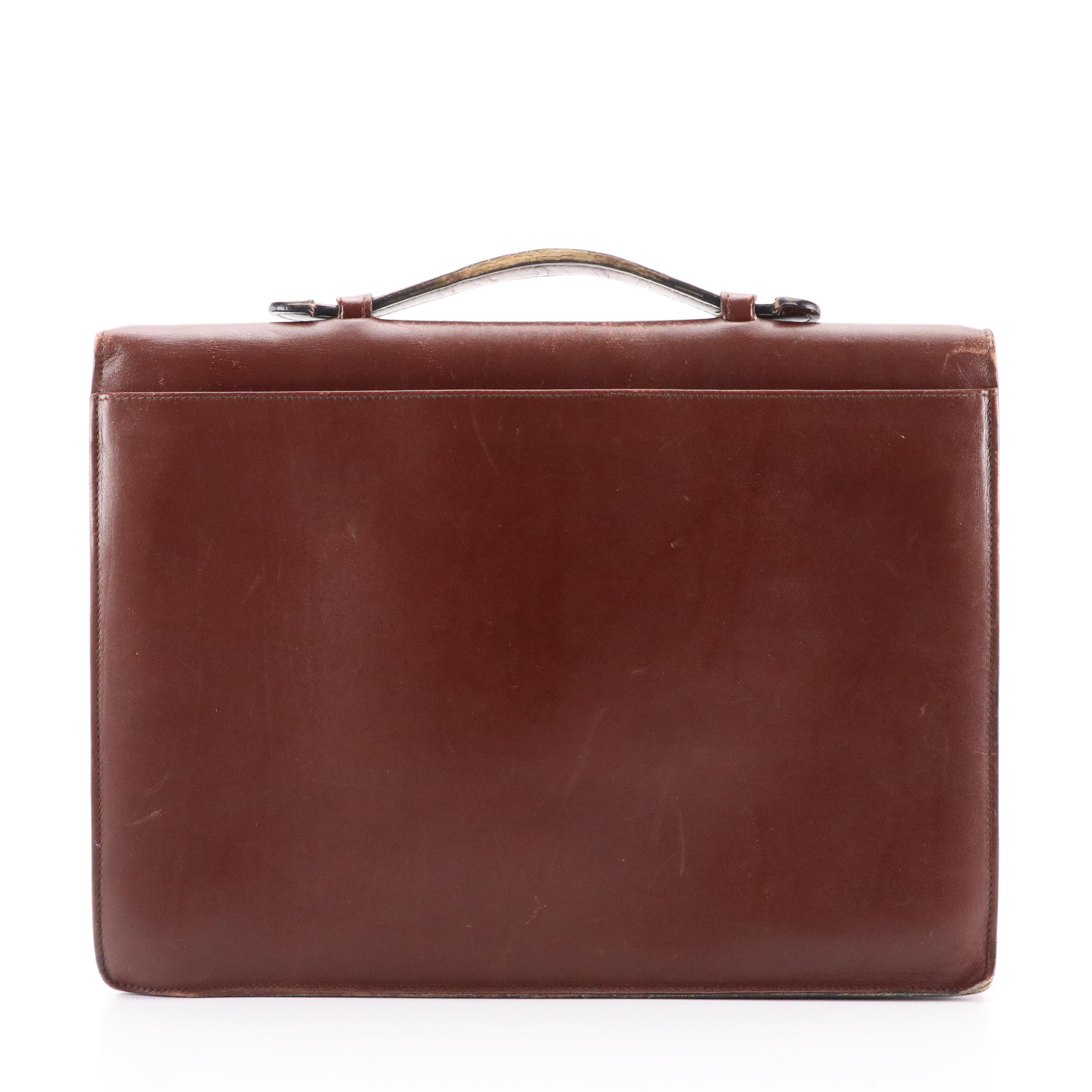Bally Burgundy Leather Briefcase