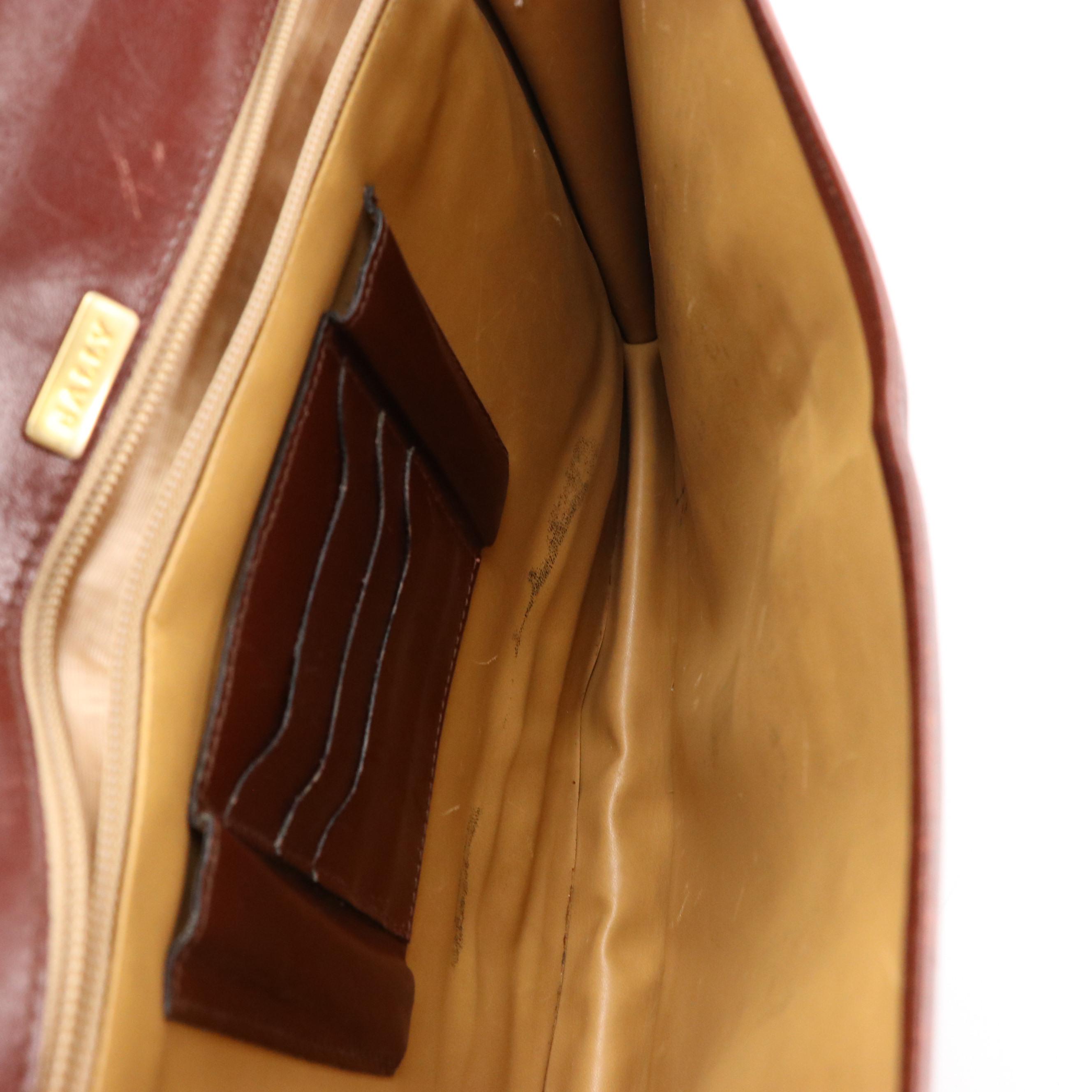 Bally Burgundy Leather Briefcase