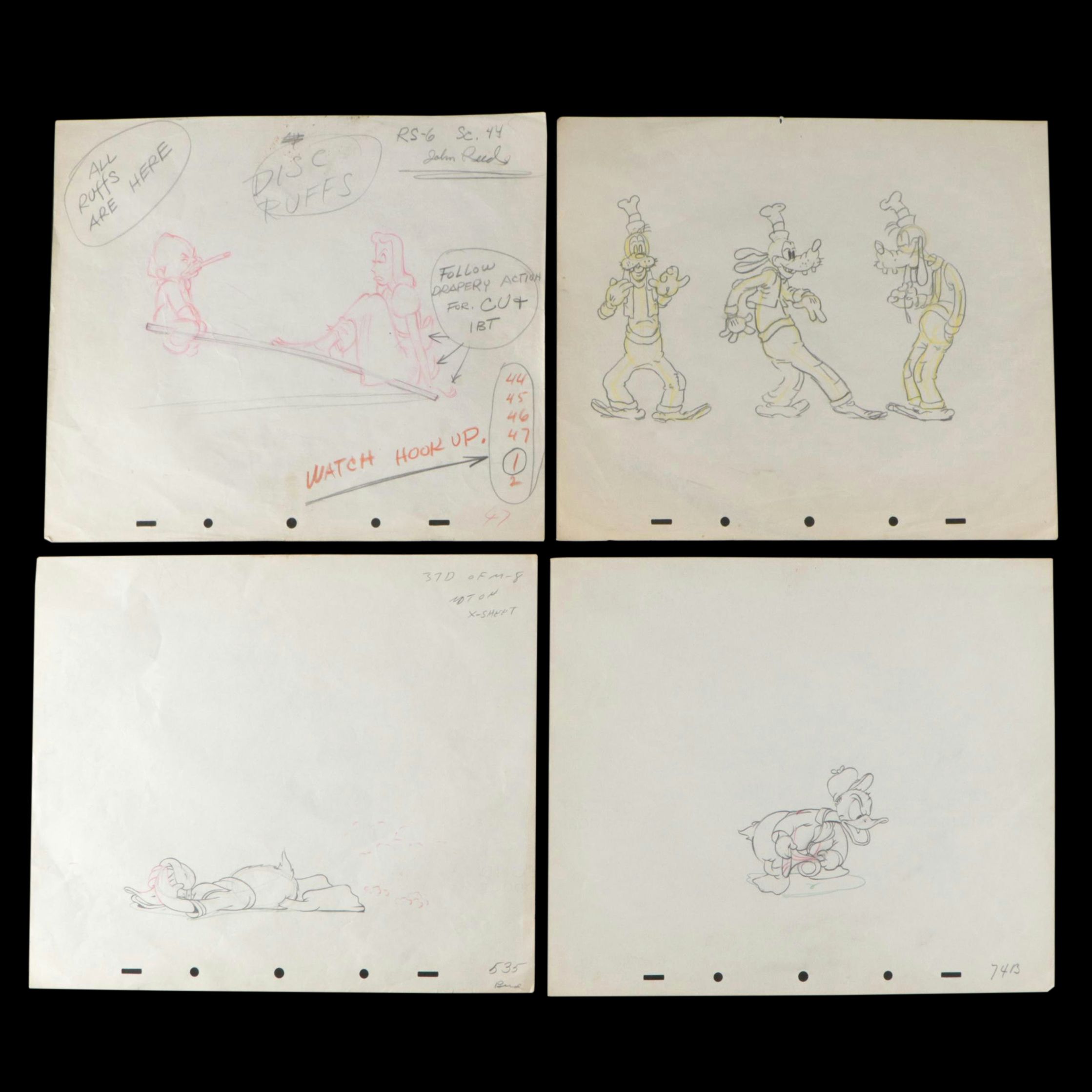 Disney Production Sketches with John Reed "Mother Goose Goes Hollywood" Sketch