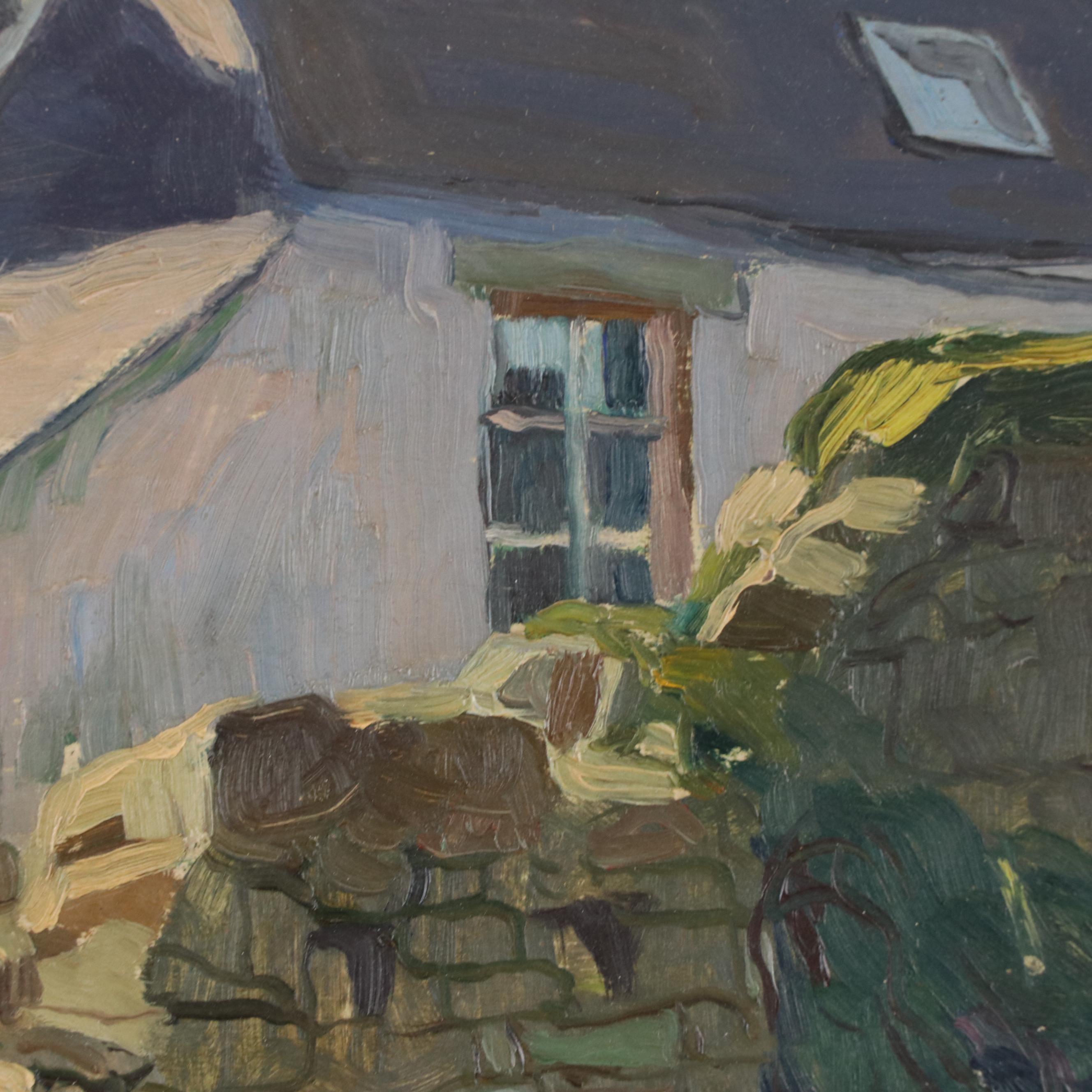 George Kennedy Brandriff Oil Painting of Cottage, Early 20th Century