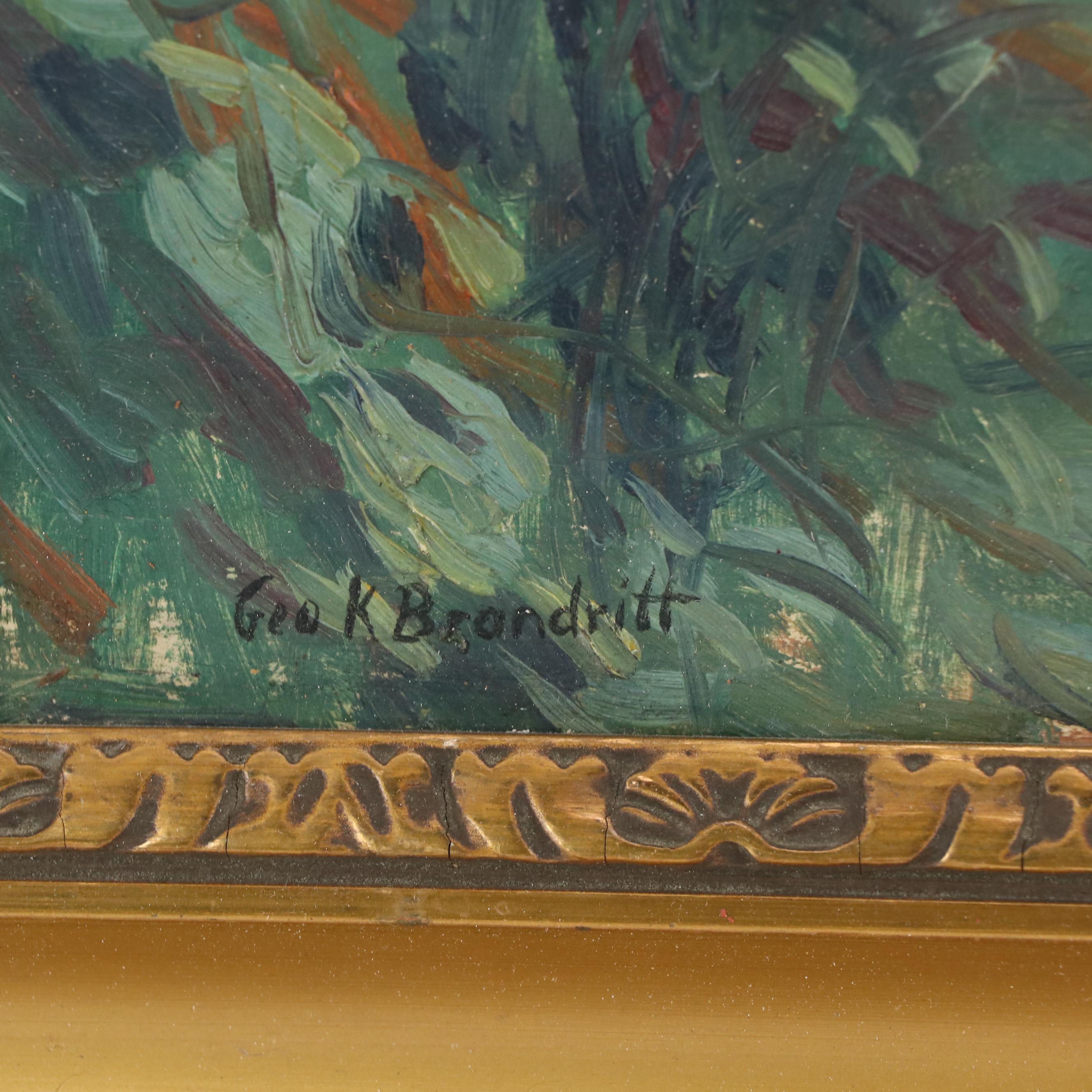 George Kennedy Brandriff Oil Painting of Cottage, Early 20th Century