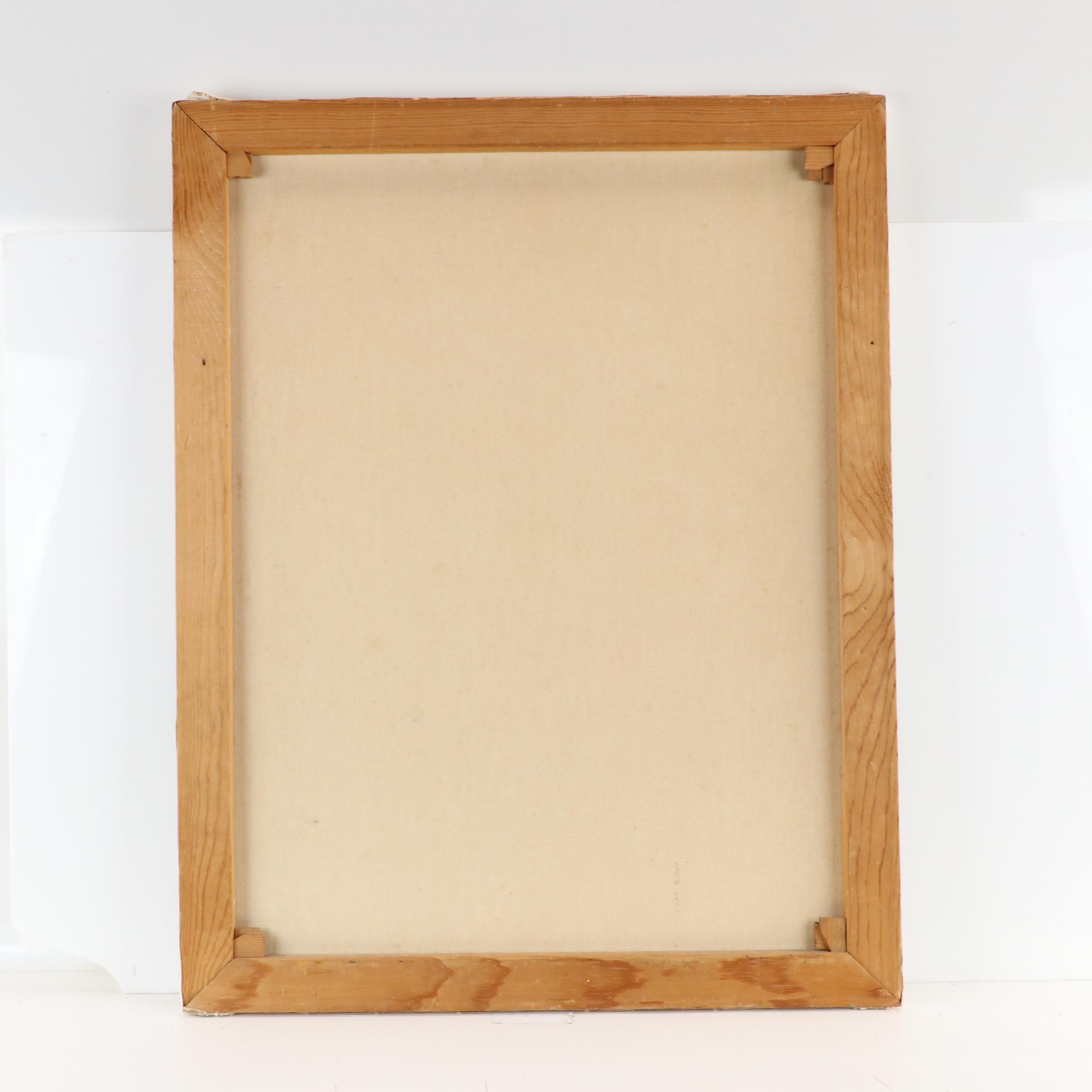 Modern Abstracted Cityscape Oil Painting, 1976