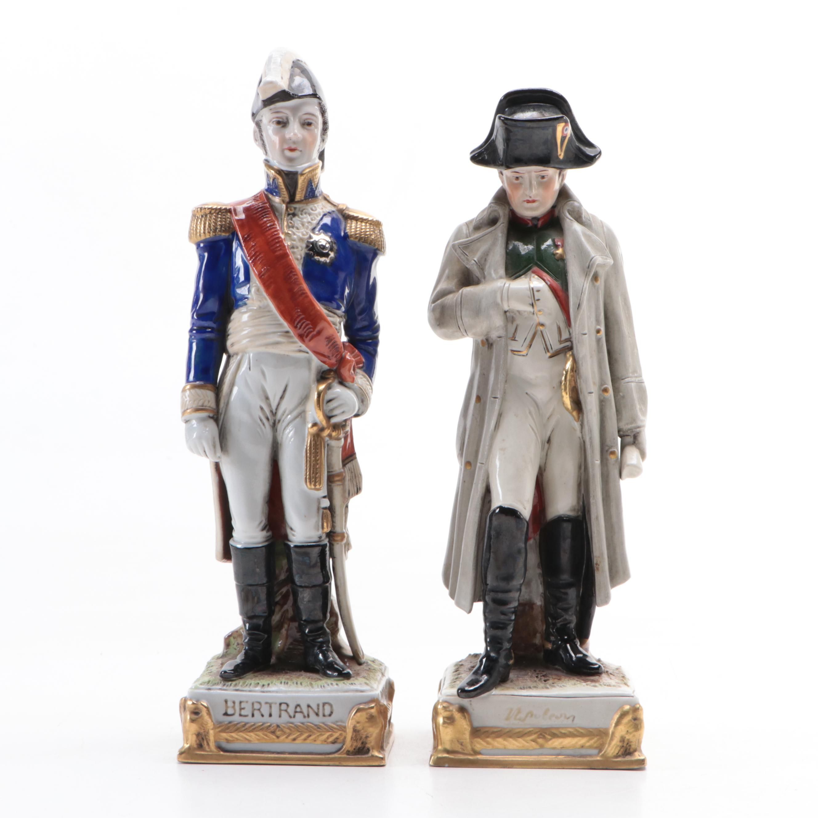 German Schiebe-Alsbach "Napoleon" and "Bertrand" Porcelain Figurines