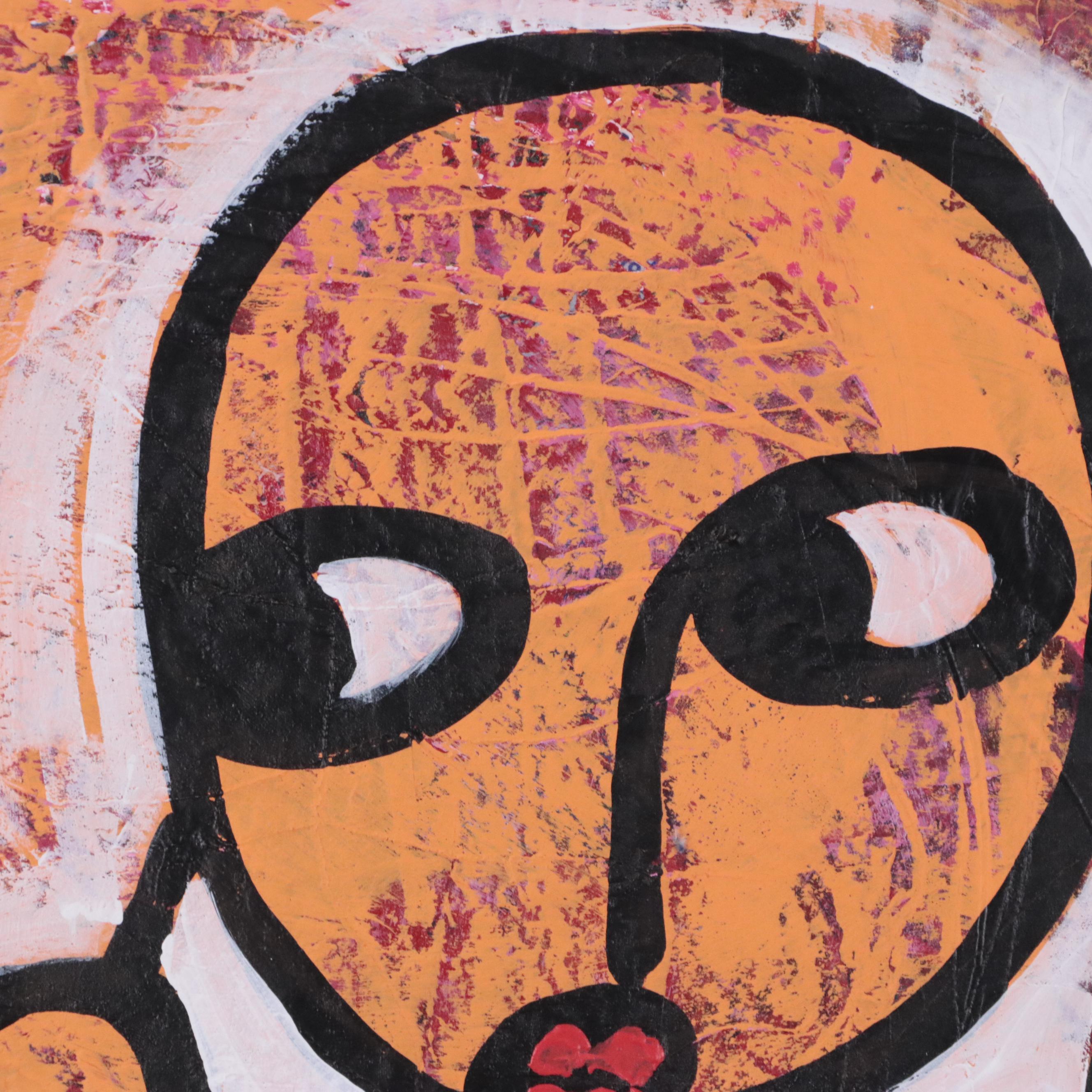 Abiola Idowu Figurative Mixed Media Painting "I Am a Winner," 2024