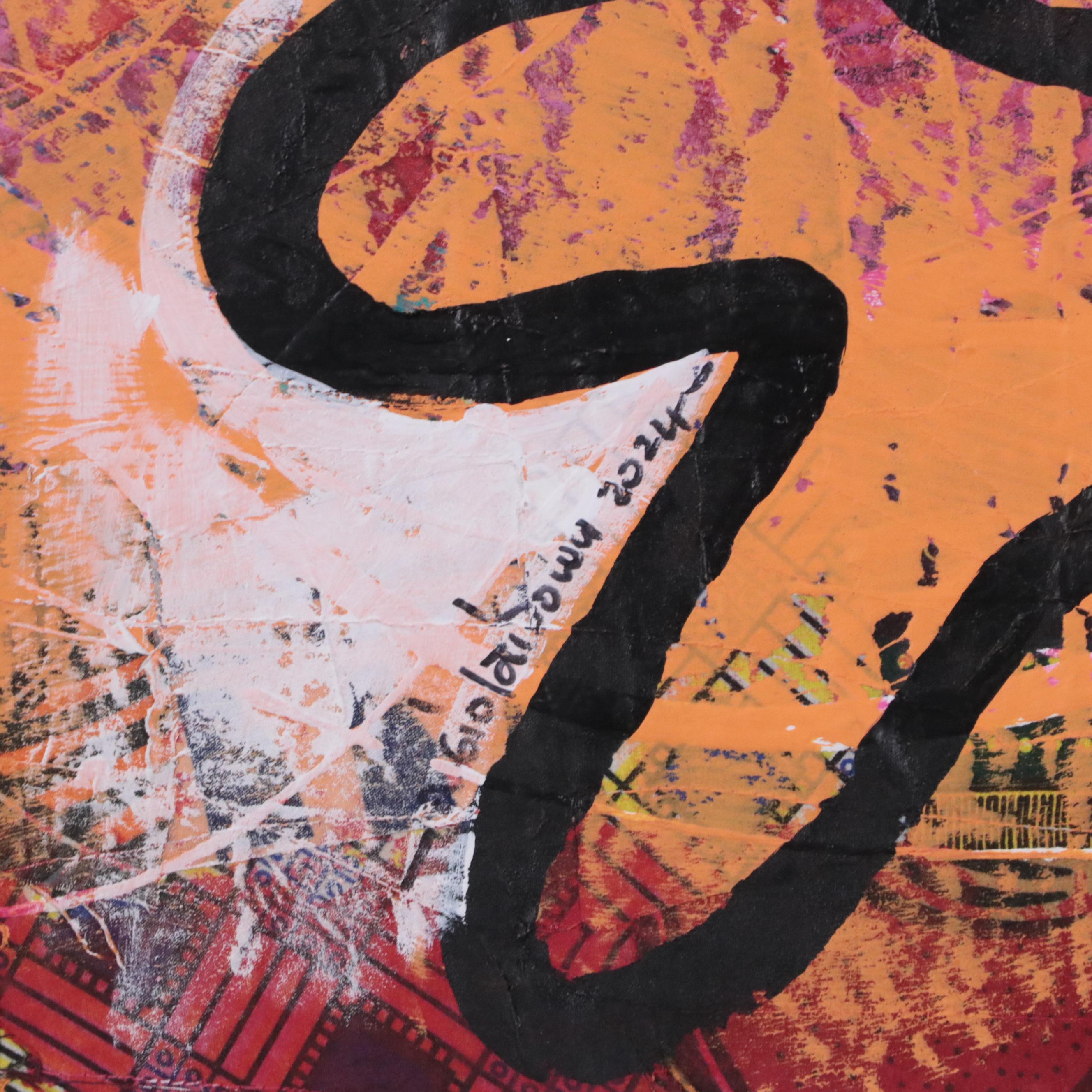 Abiola Idowu Figurative Mixed Media Painting "I Am a Winner," 2024