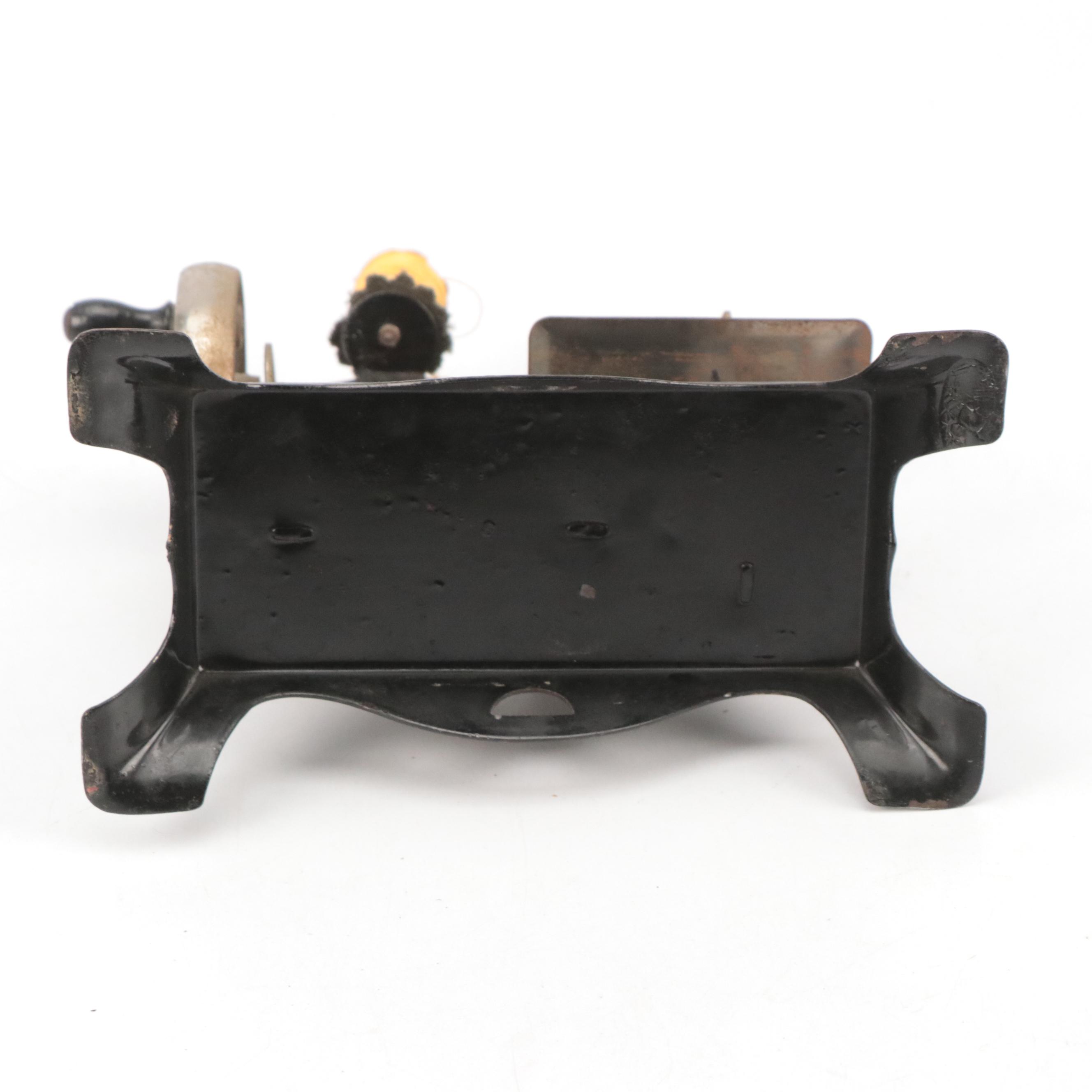 Victorian Two-Tier Box, Miniature Sewing Machine, Rattan Basket, Sewing Notions