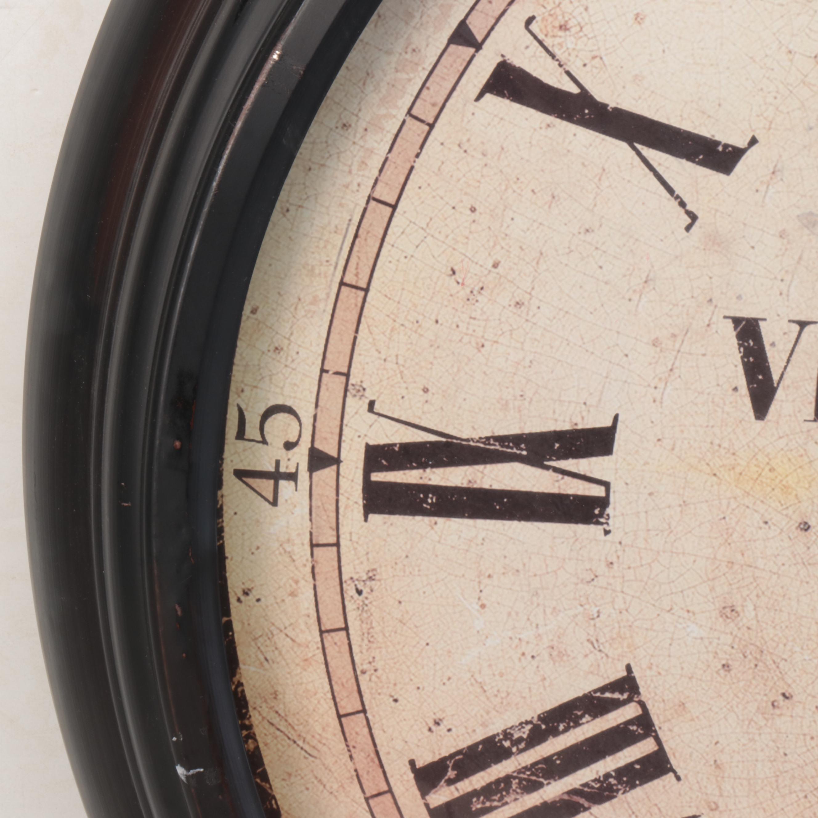 Z Gallerie "Vintage Port" Round Metal BatteryOperated Wall Clock EBTH