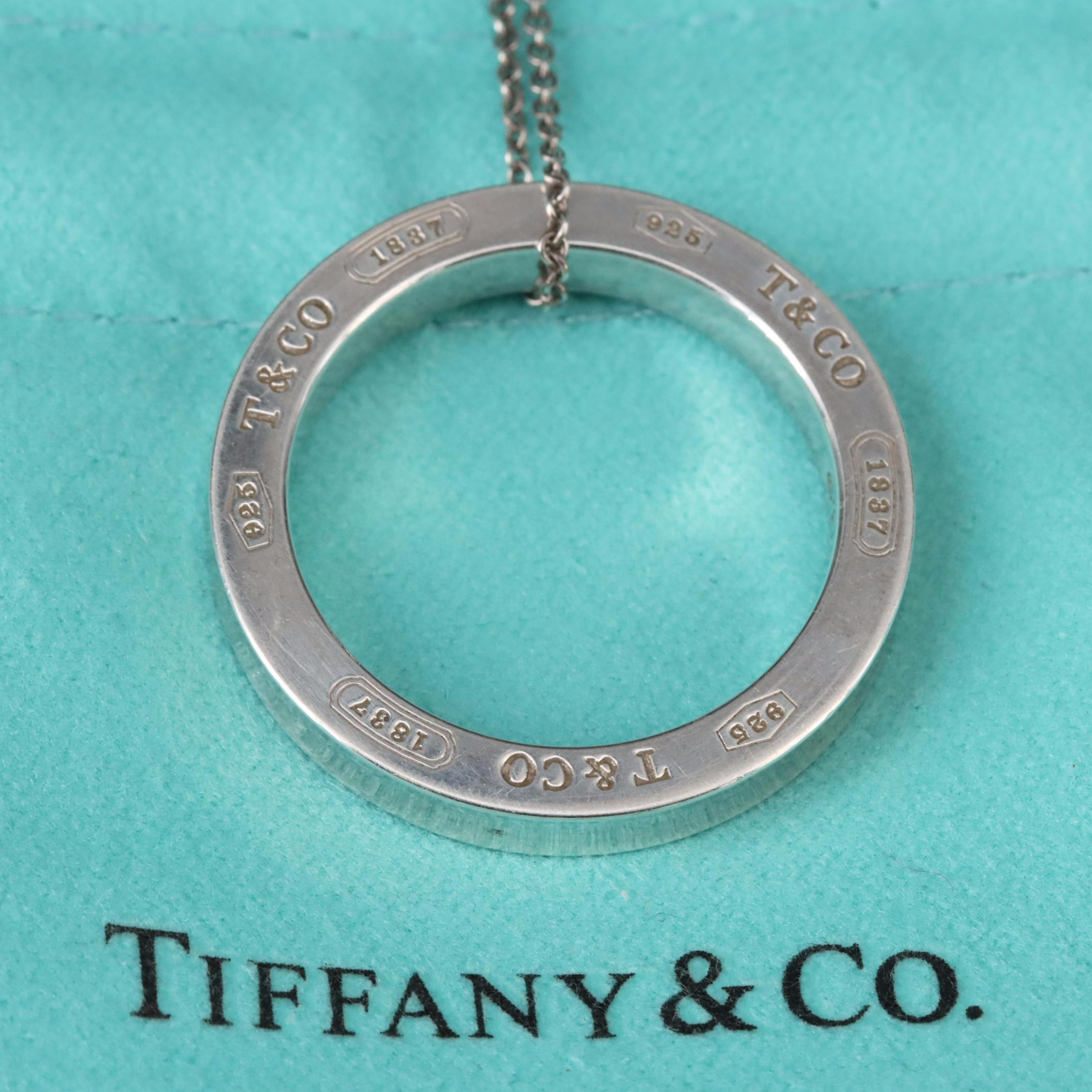 Tiffany & Co. 1837 Sterling Circle Pendant Necklace