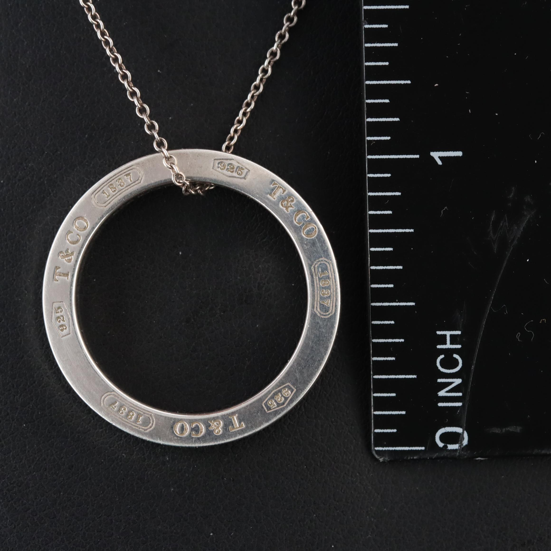 Tiffany & Co. 1837 Sterling Circle Pendant Necklace