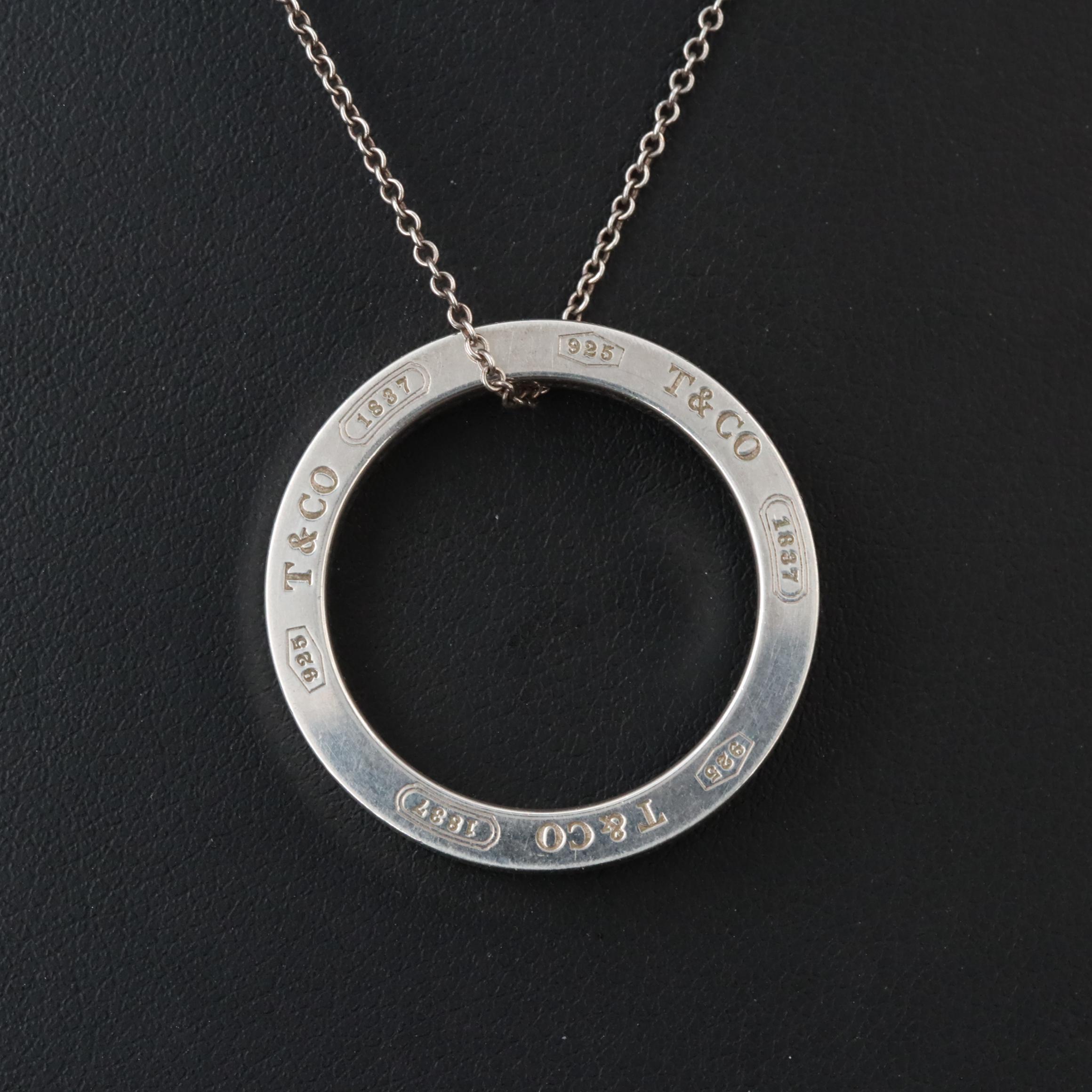 Tiffany & Co. 1837 Sterling Circle Pendant Necklace