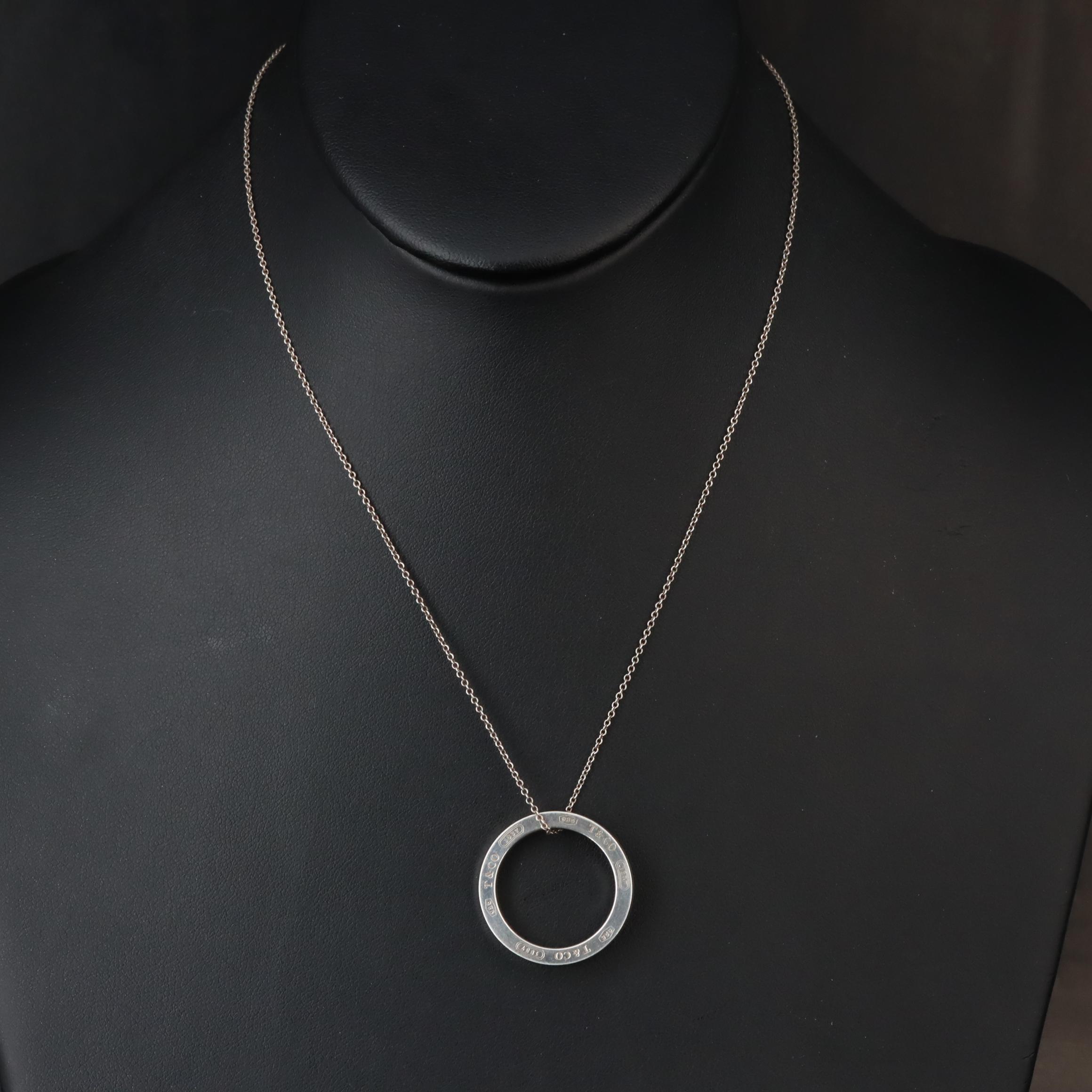 Tiffany & Co. 1837 Sterling Circle Pendant Necklace