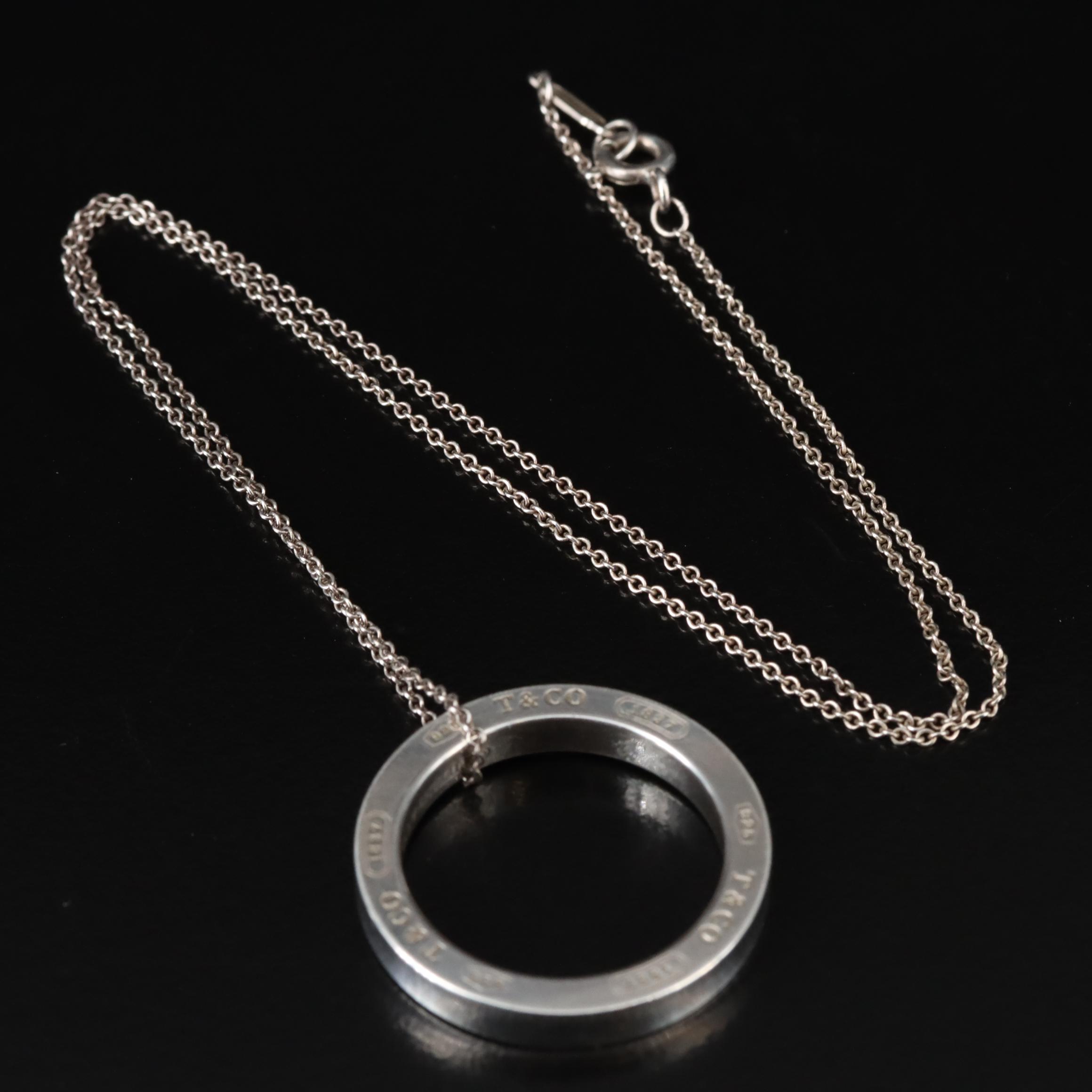 Tiffany & Co. 1837 Sterling Circle Pendant Necklace
