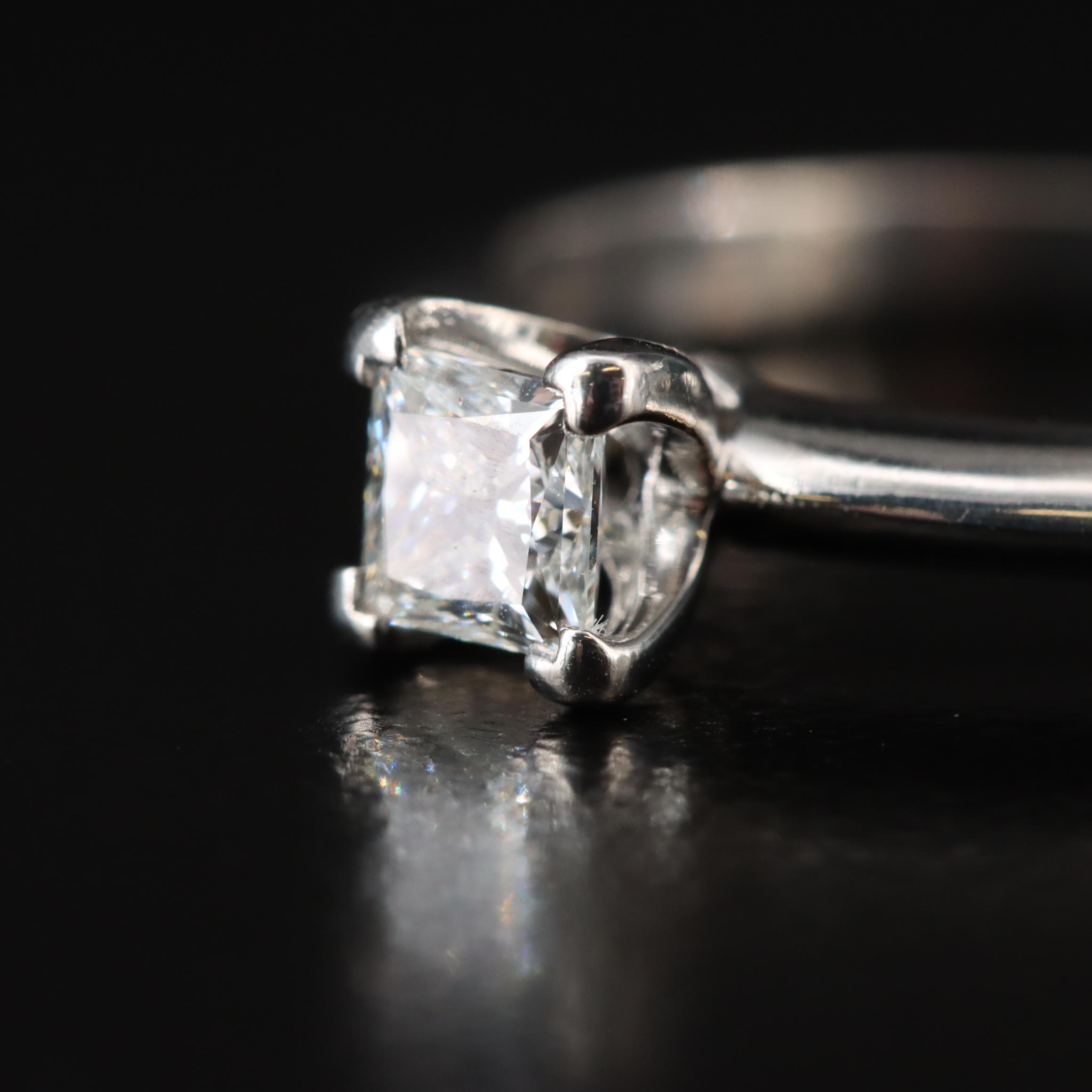 Tiffany & Co. Platinum Knife Edge 0.31 CT Diamond Solitaire and Band Set