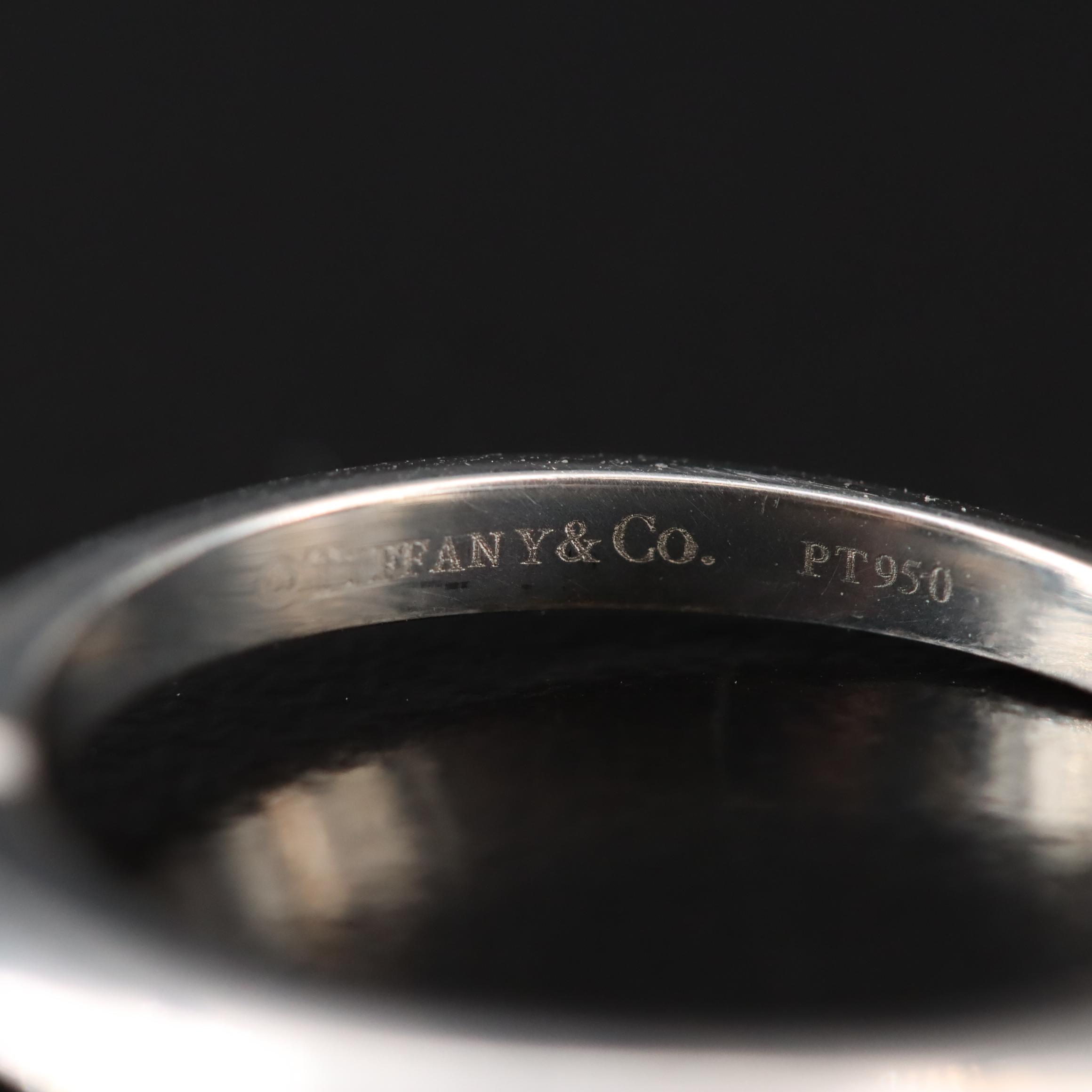 Tiffany & Co. Platinum Knife Edge 0.31 CT Diamond Solitaire and Band Set