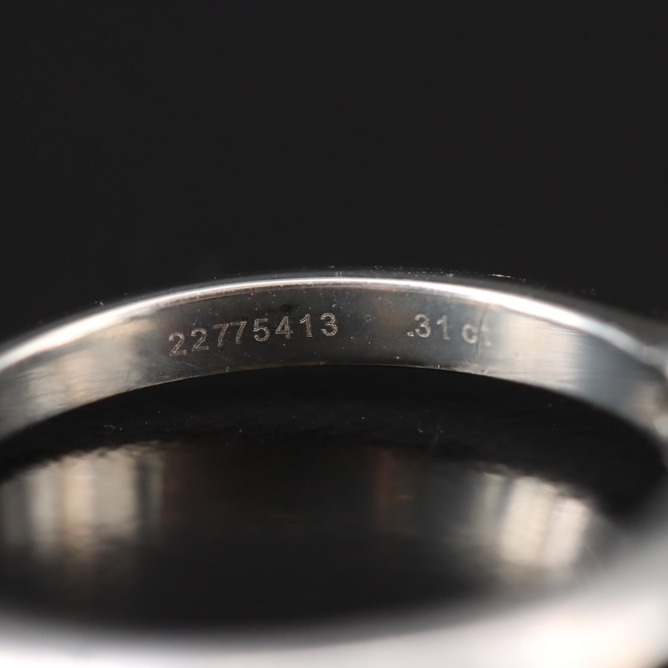 Tiffany & Co. Platinum Knife Edge 0.31 CT Diamond Solitaire and Band Set