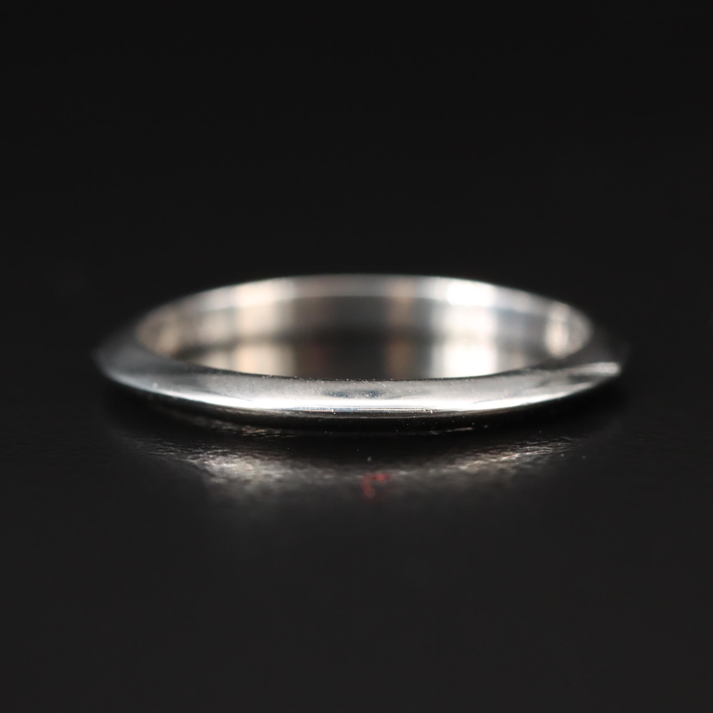 Tiffany & Co. Platinum Knife Edge 0.31 CT Diamond Solitaire and Band Set