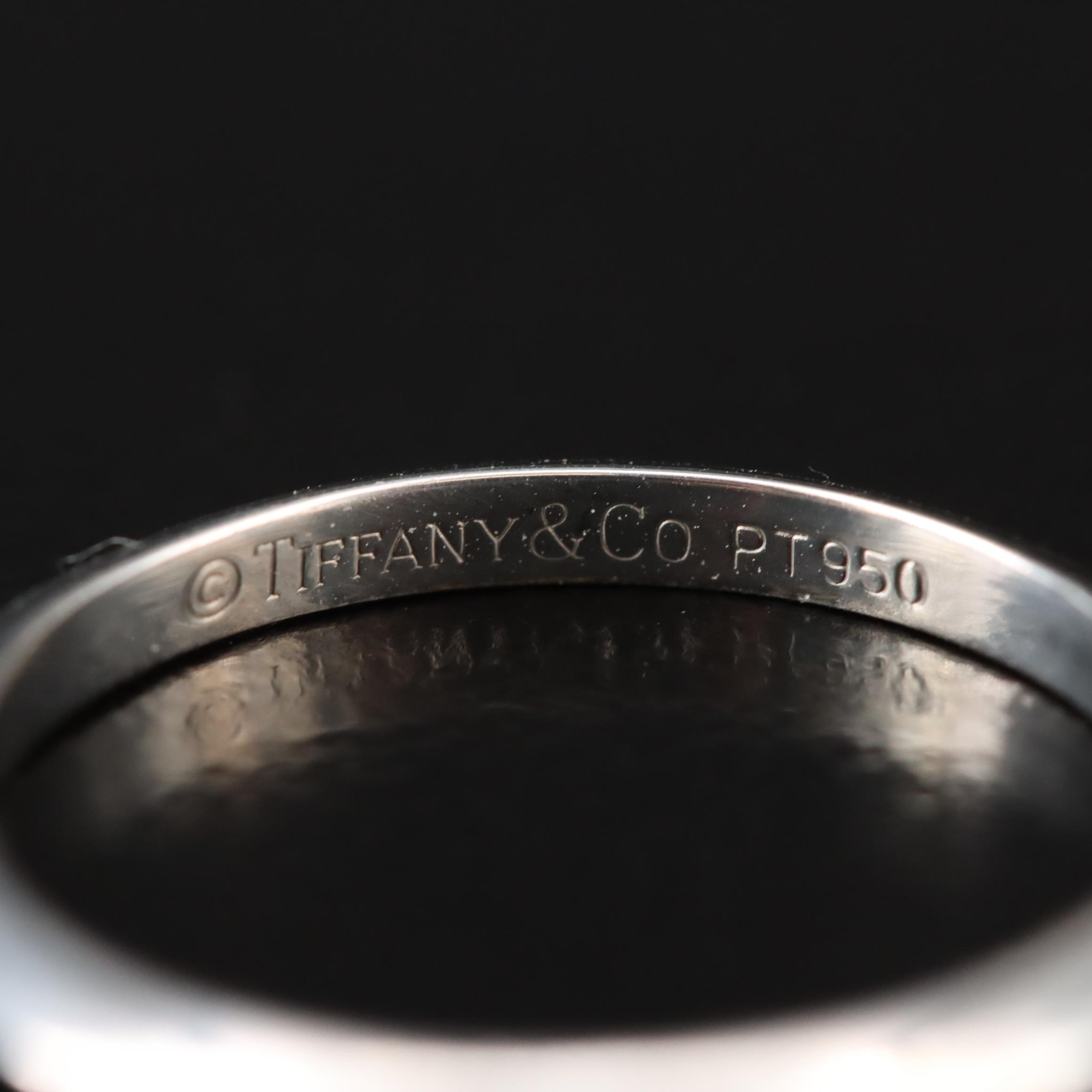 Tiffany & Co. Platinum Knife Edge 0.31 CT Diamond Solitaire and Band Set