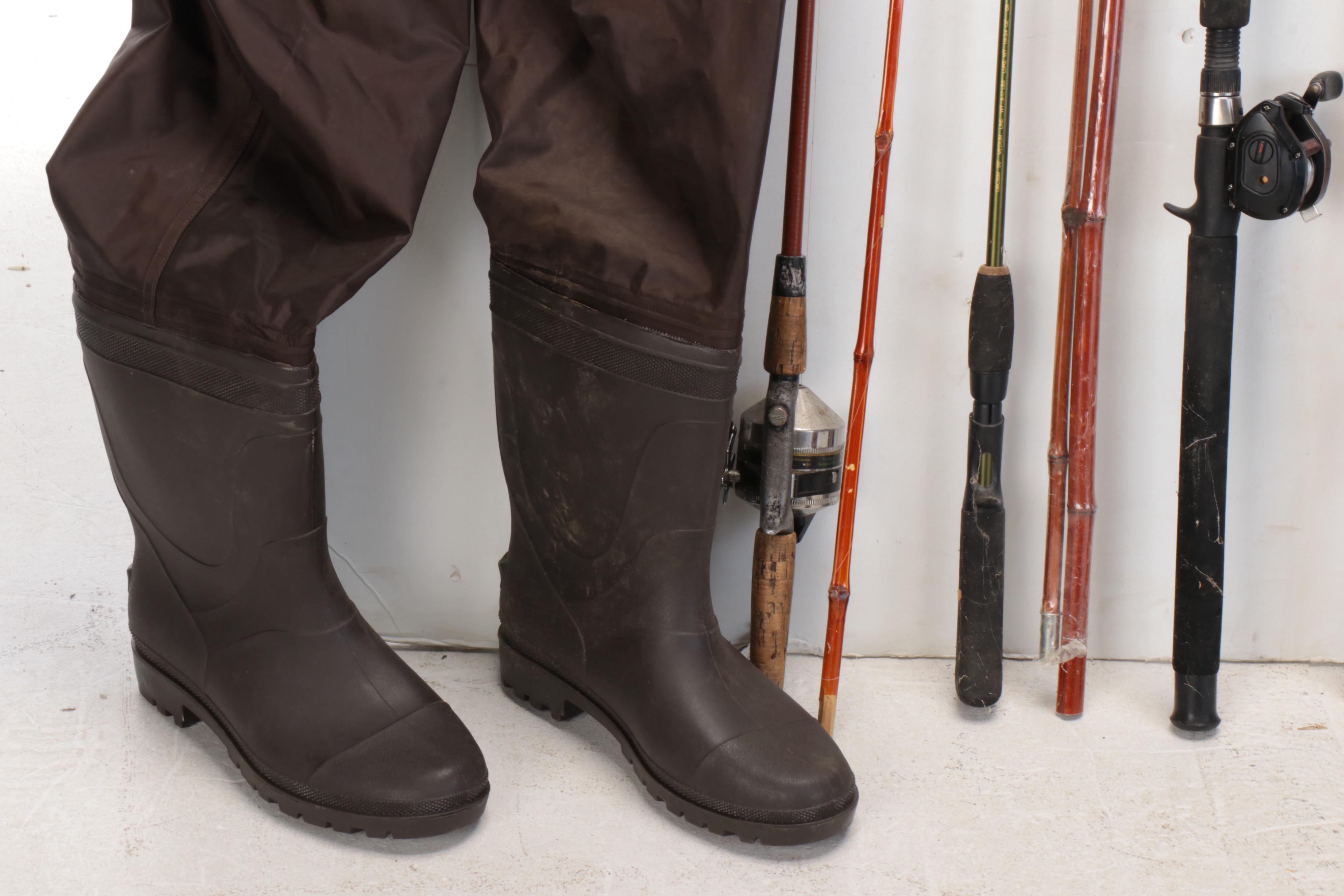 Shakespeare "Synergy" Catfishing Rod with Other Fishing Rods and Gear