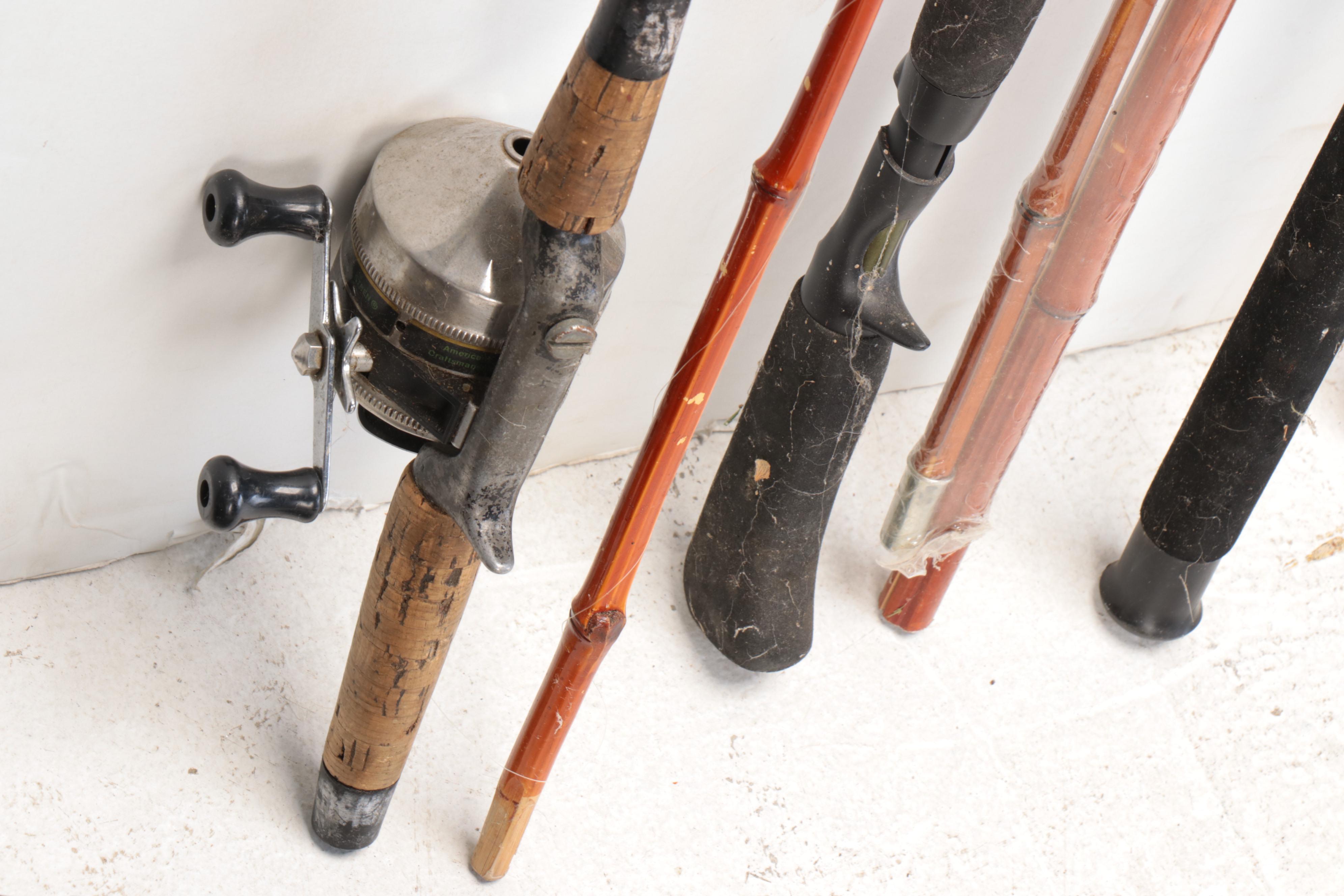 Shakespeare "Synergy" Catfishing Rod with Other Fishing Rods and Gear