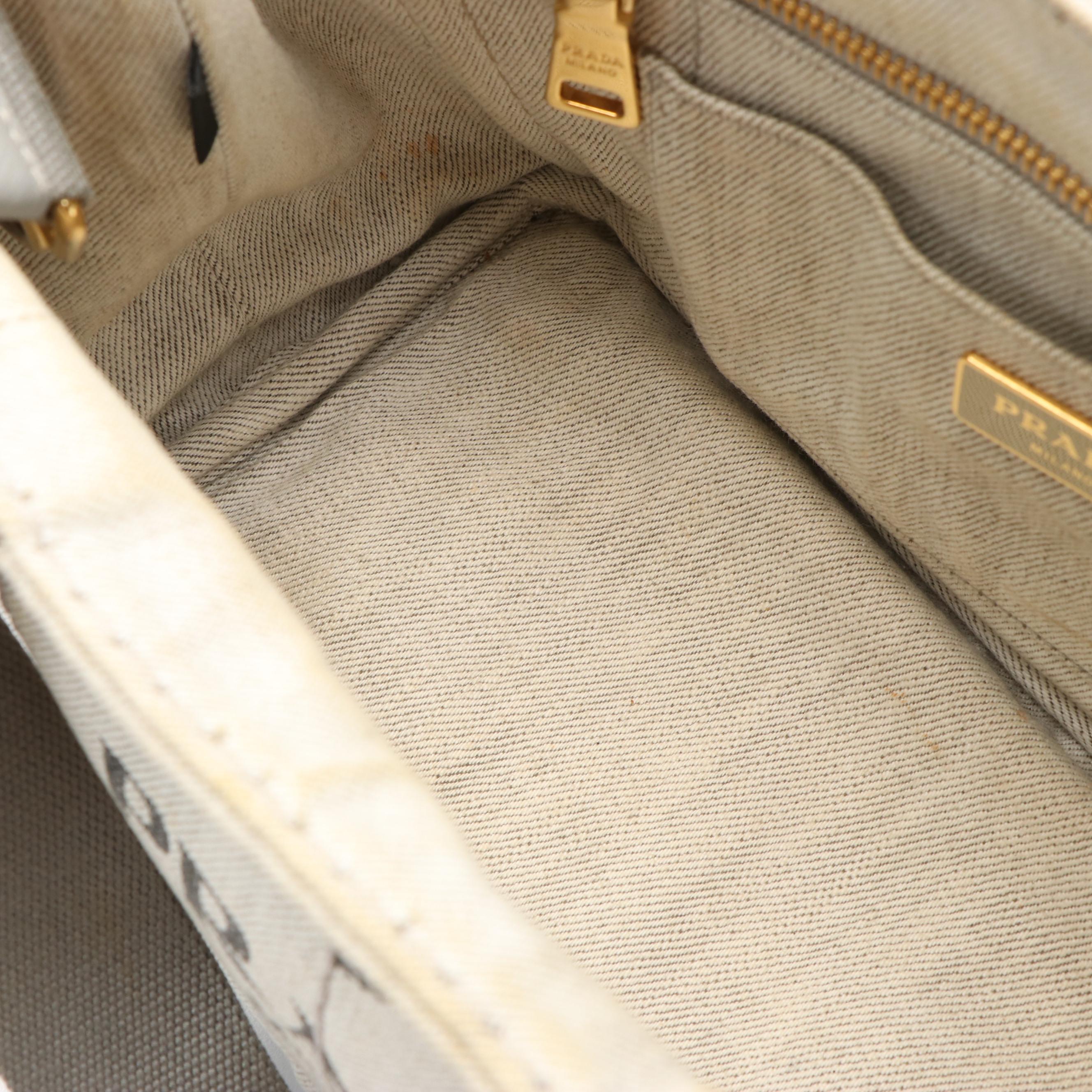 Prada Canapa Logo Tote in Grey Denim