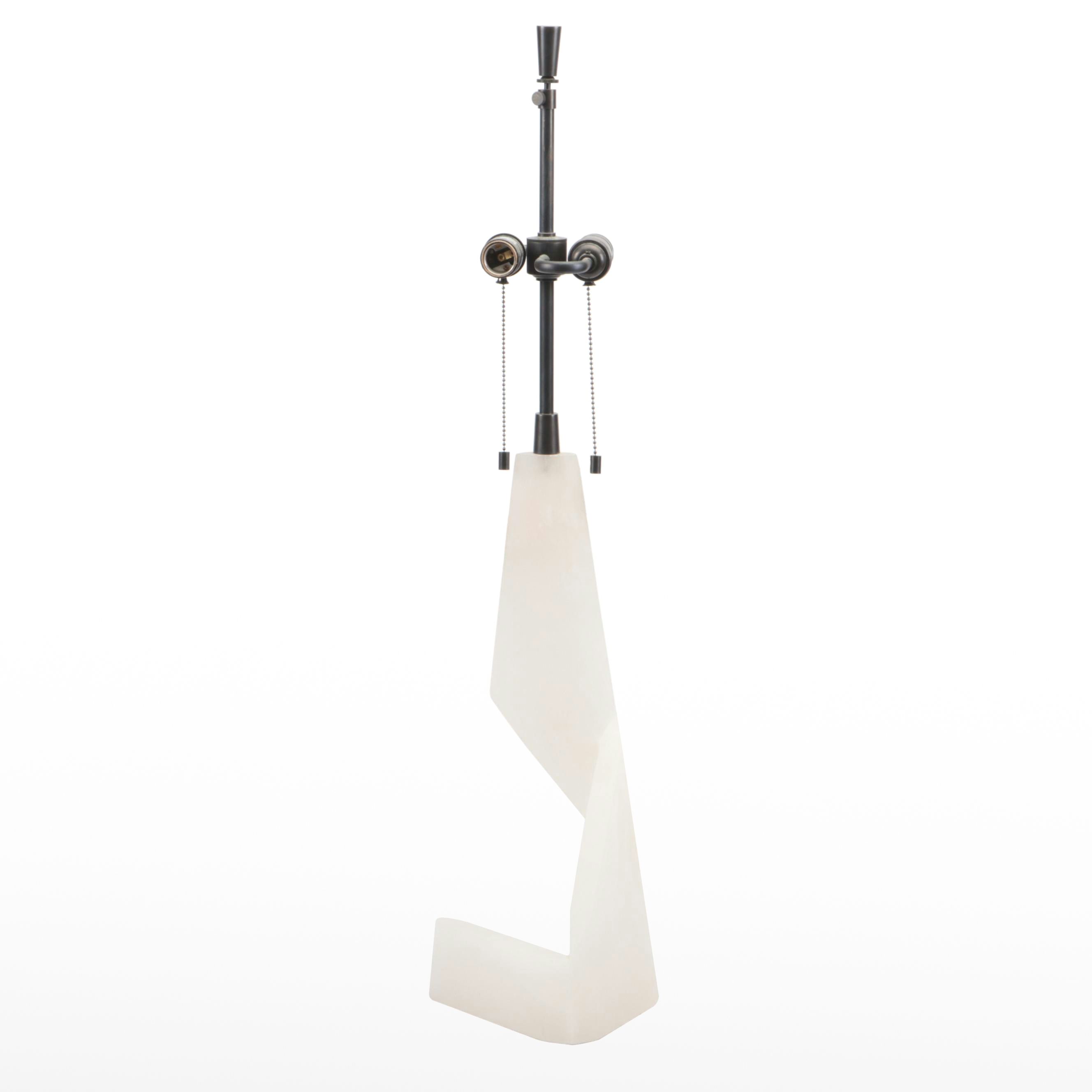 Visual Comfort Modernist Sculptural Polished Alabaster Table Lamp