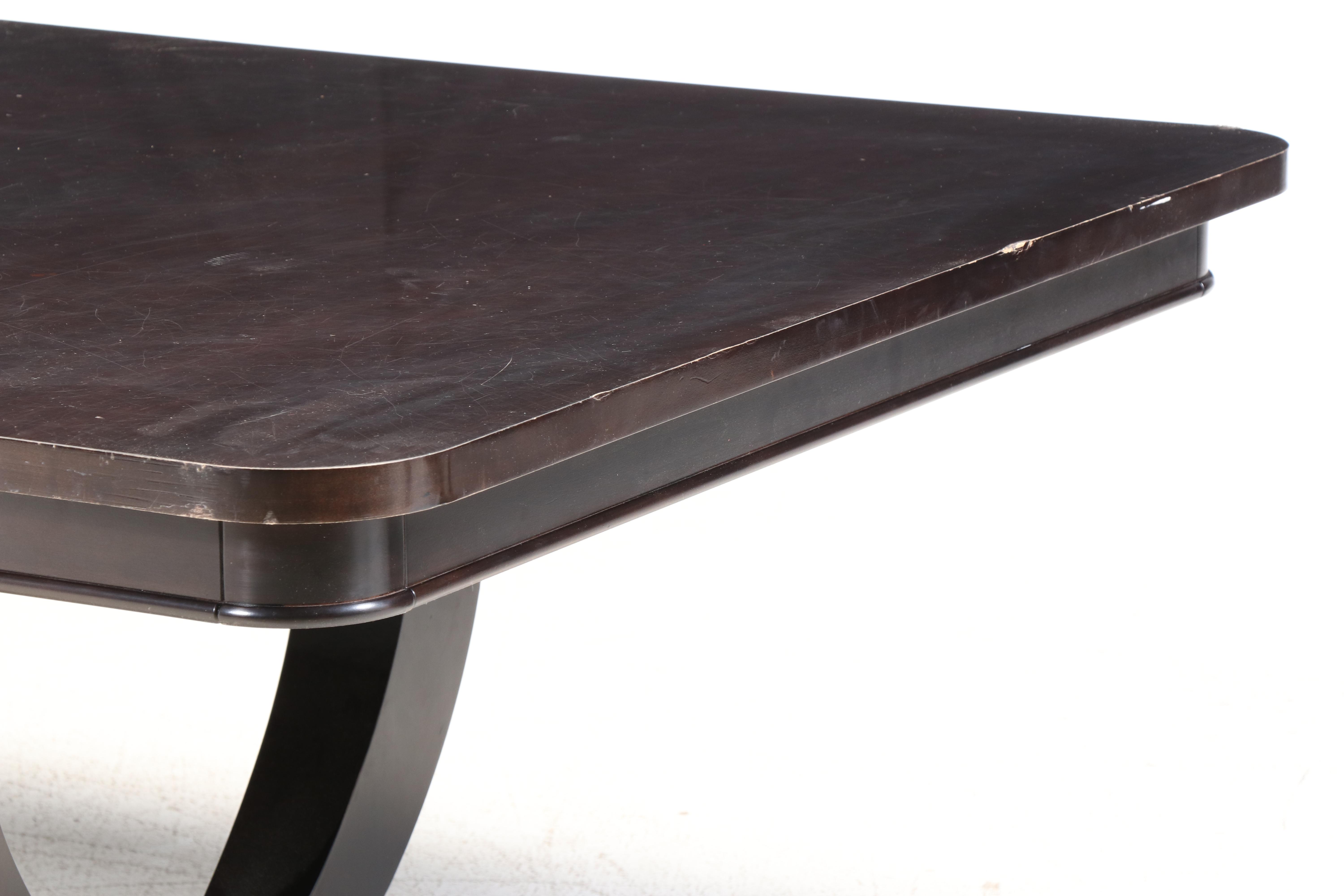 Swaim Art Deco Style Espresso Finish Dining Table