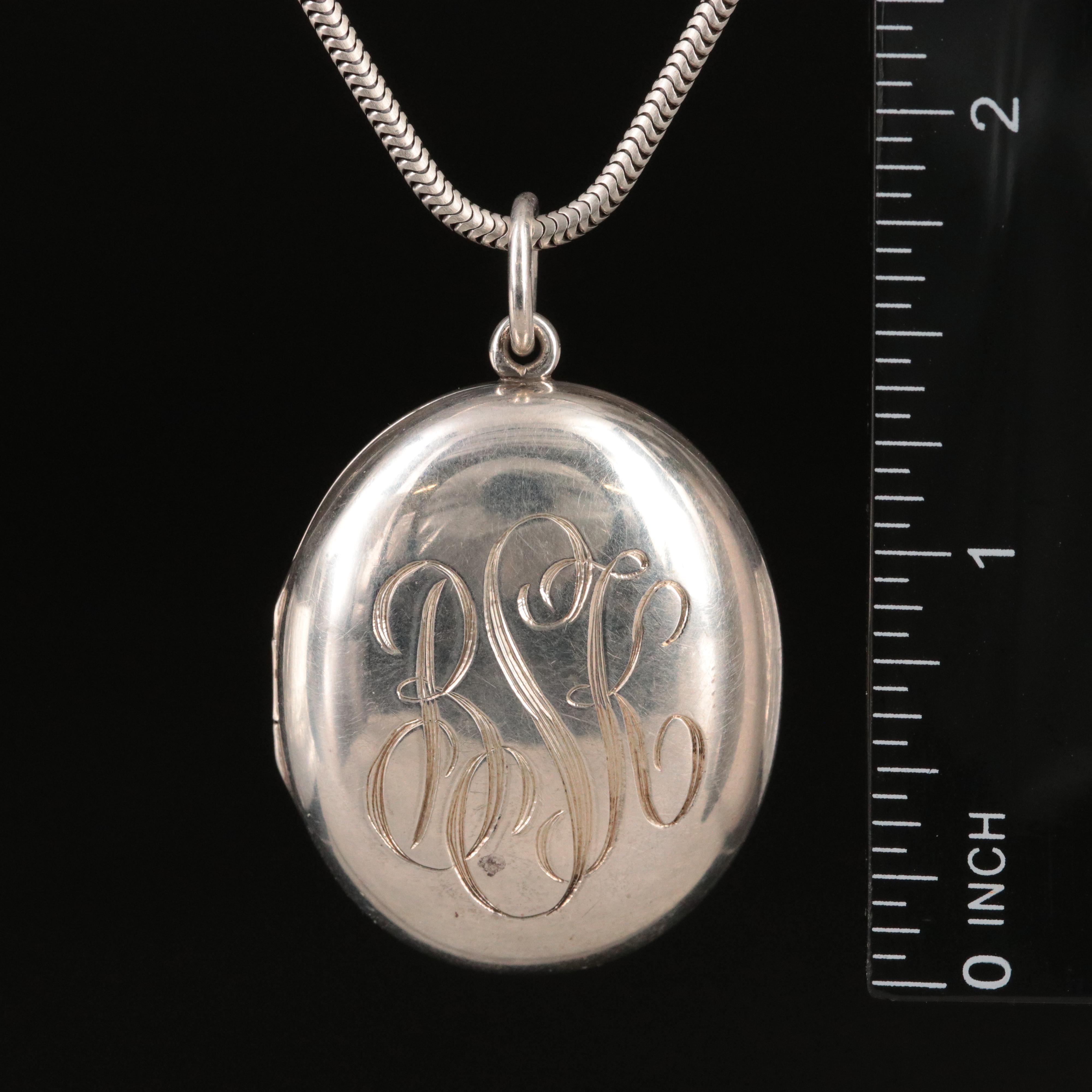 Tiffany & Co. Sterling Oval Locket Pendant Necklace