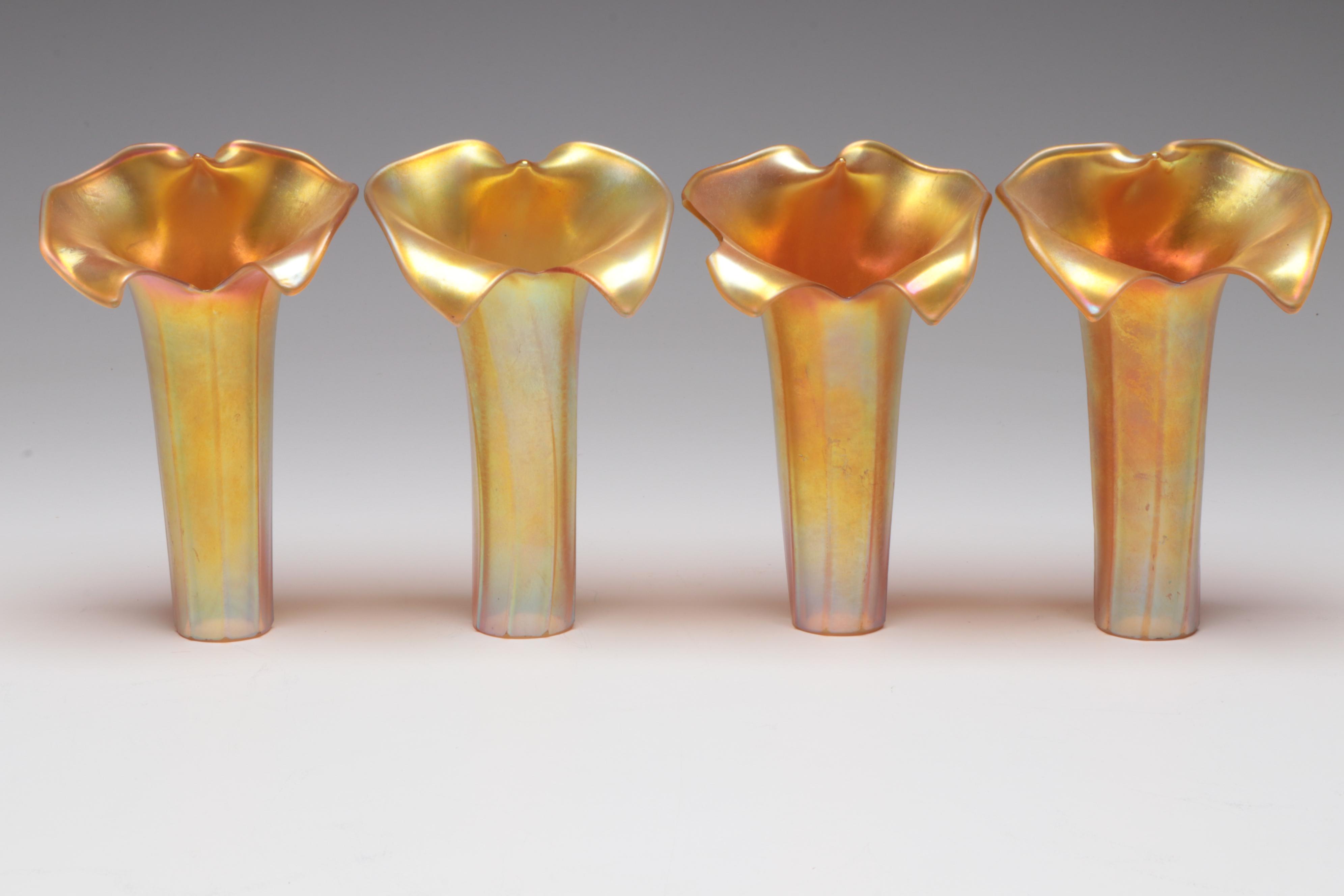 Art Nouveau Bronze Table Lamps After Gustav Gurschner