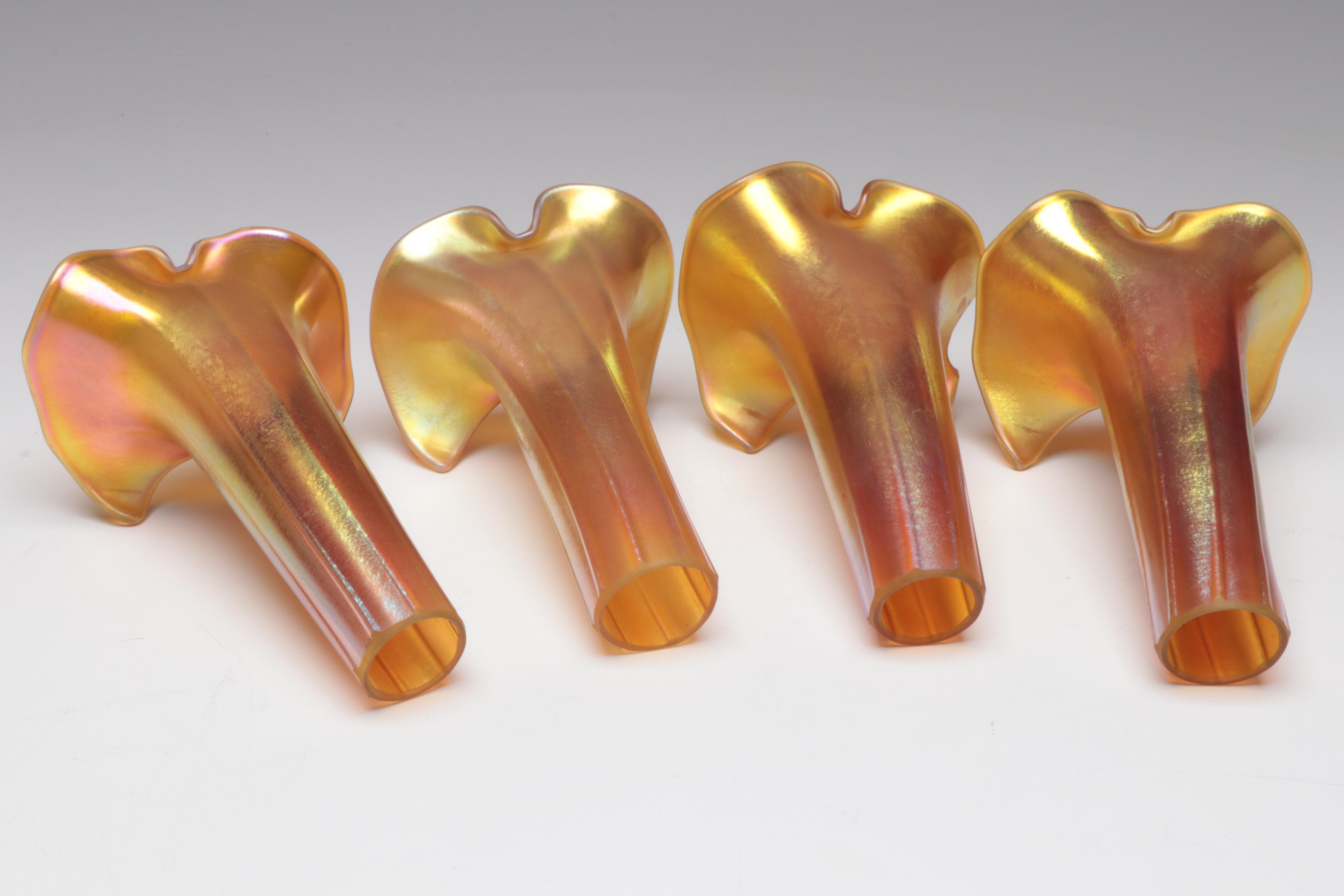 Art Nouveau Bronze Table Lamps After Gustav Gurschner