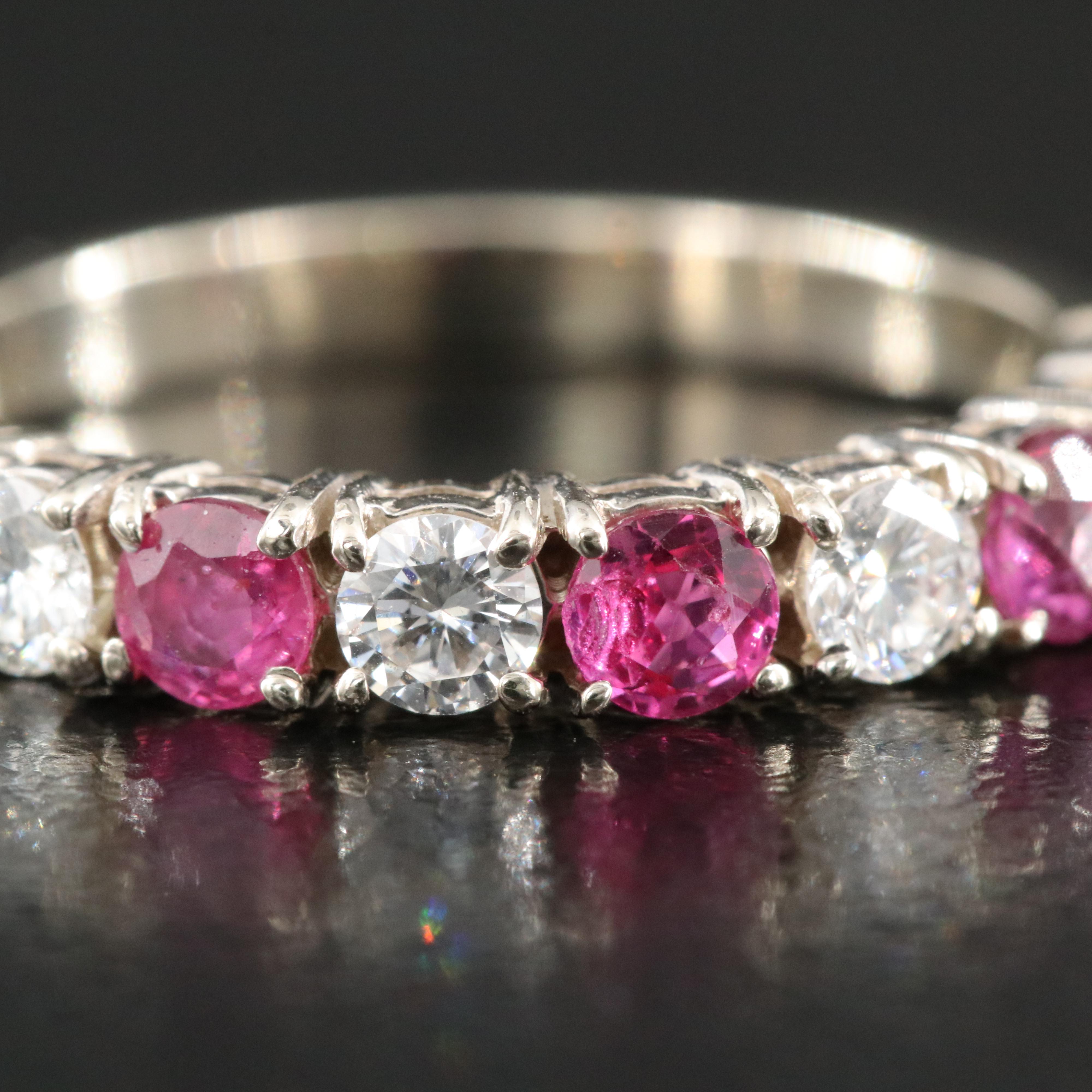 14K Ruby and Diamond Alternating Ring