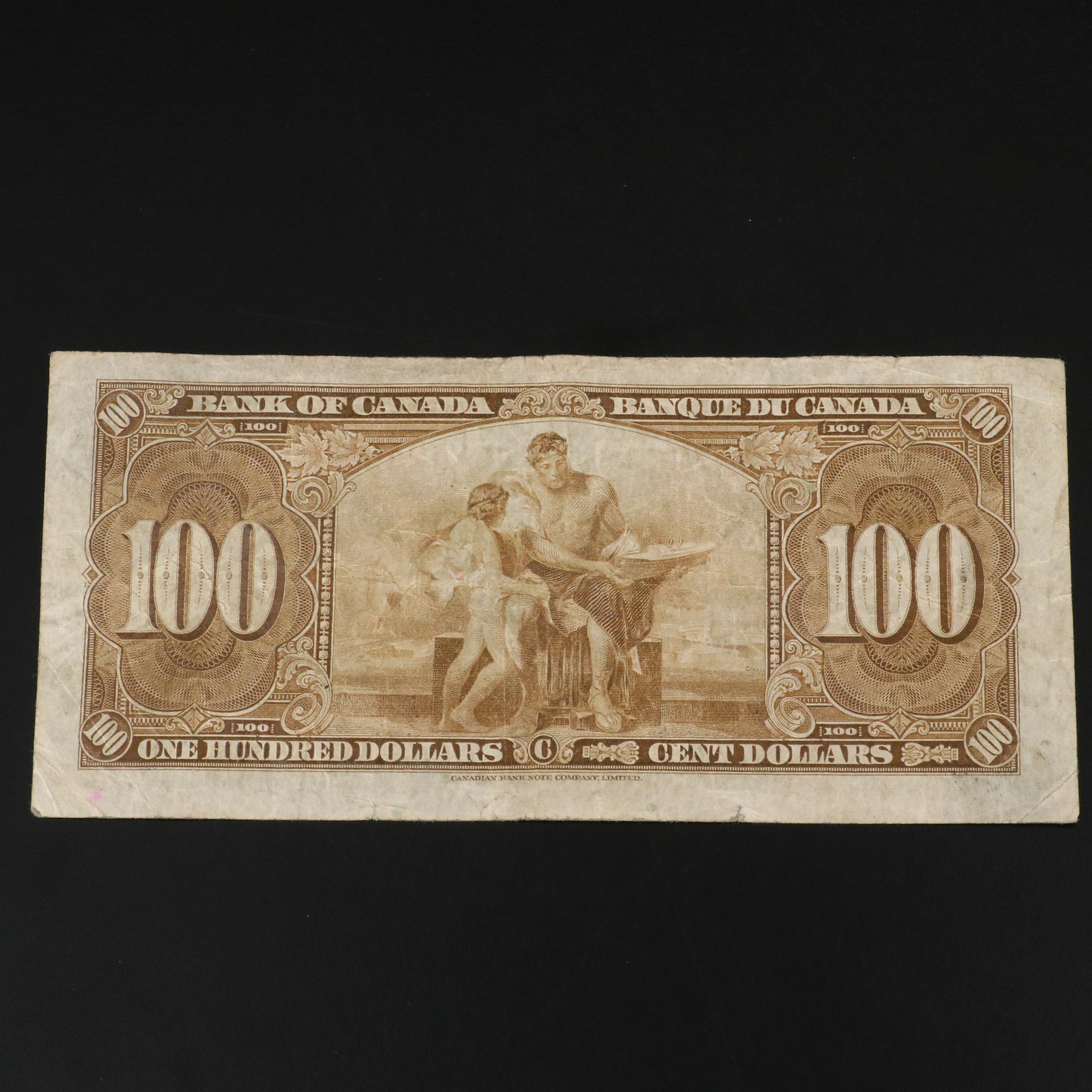 1937 Canadian $100 Currency Note