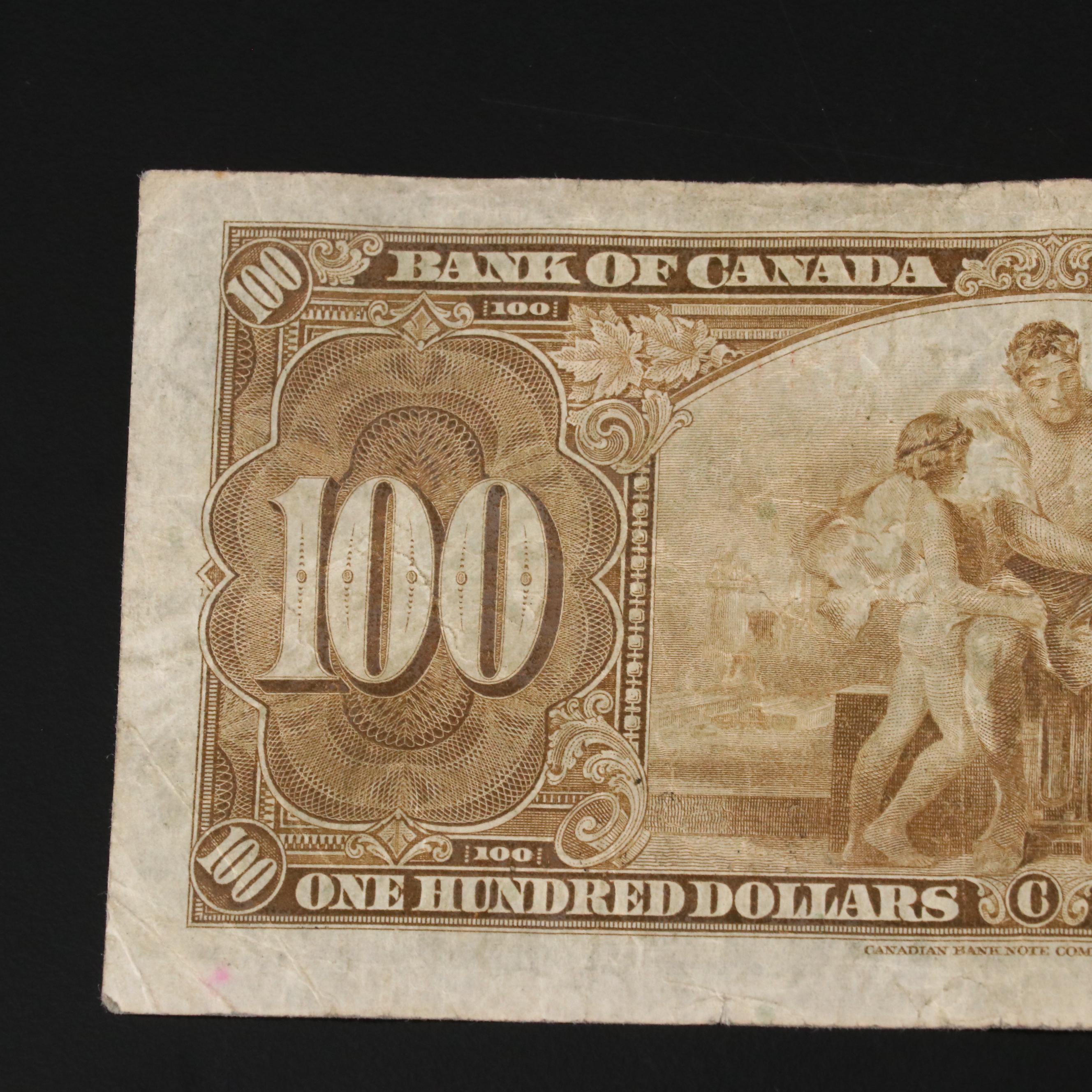 1937 Canadian $100 Currency Note