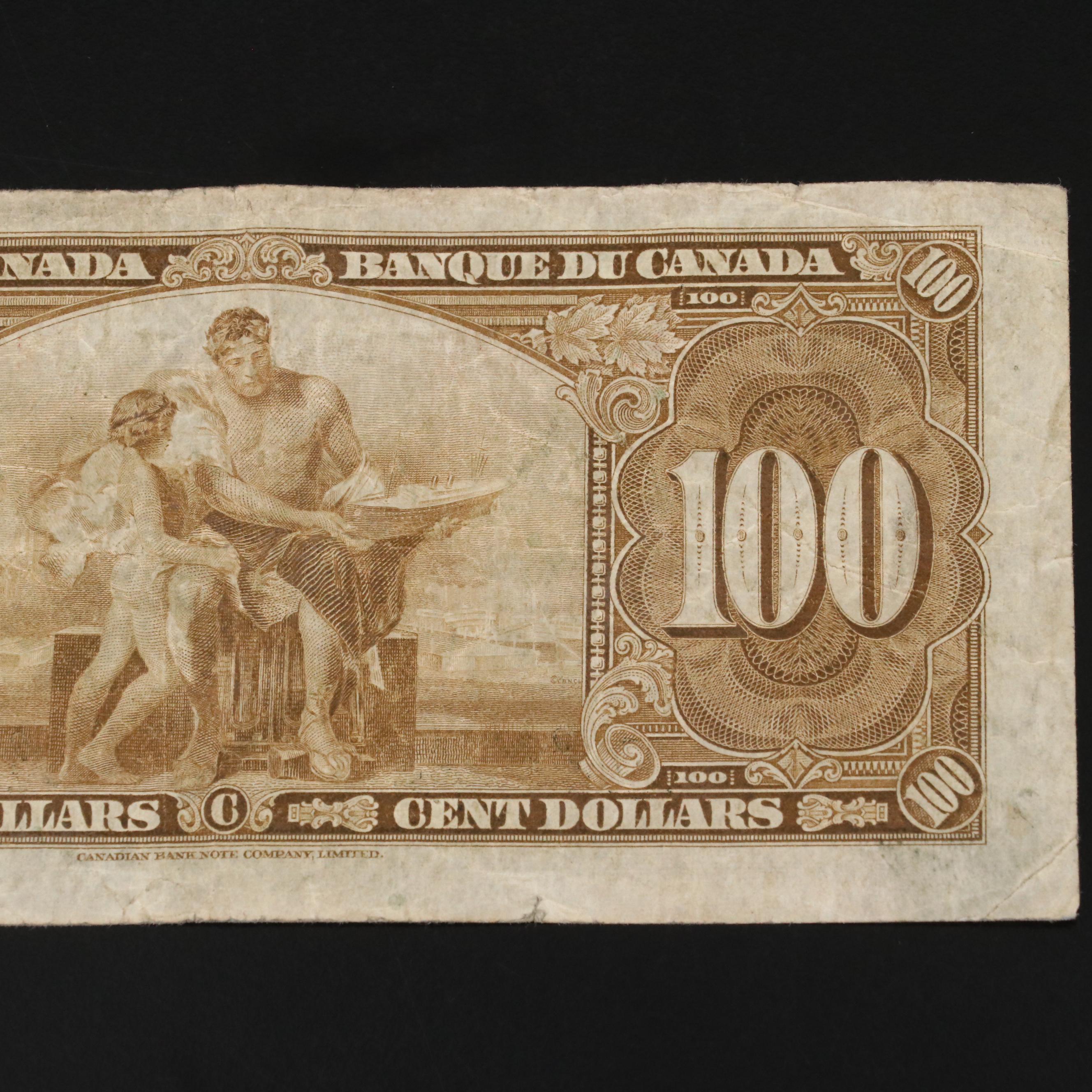 1937 Canadian $100 Currency Note