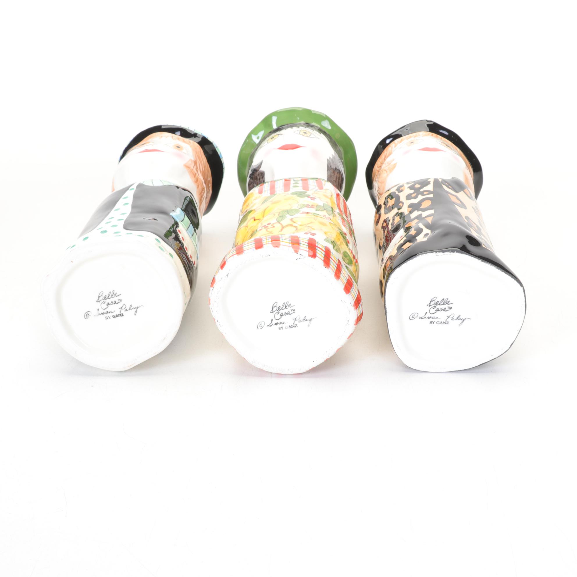 Susan Paley Vibrant Ceramic Figure Vases by Ganz