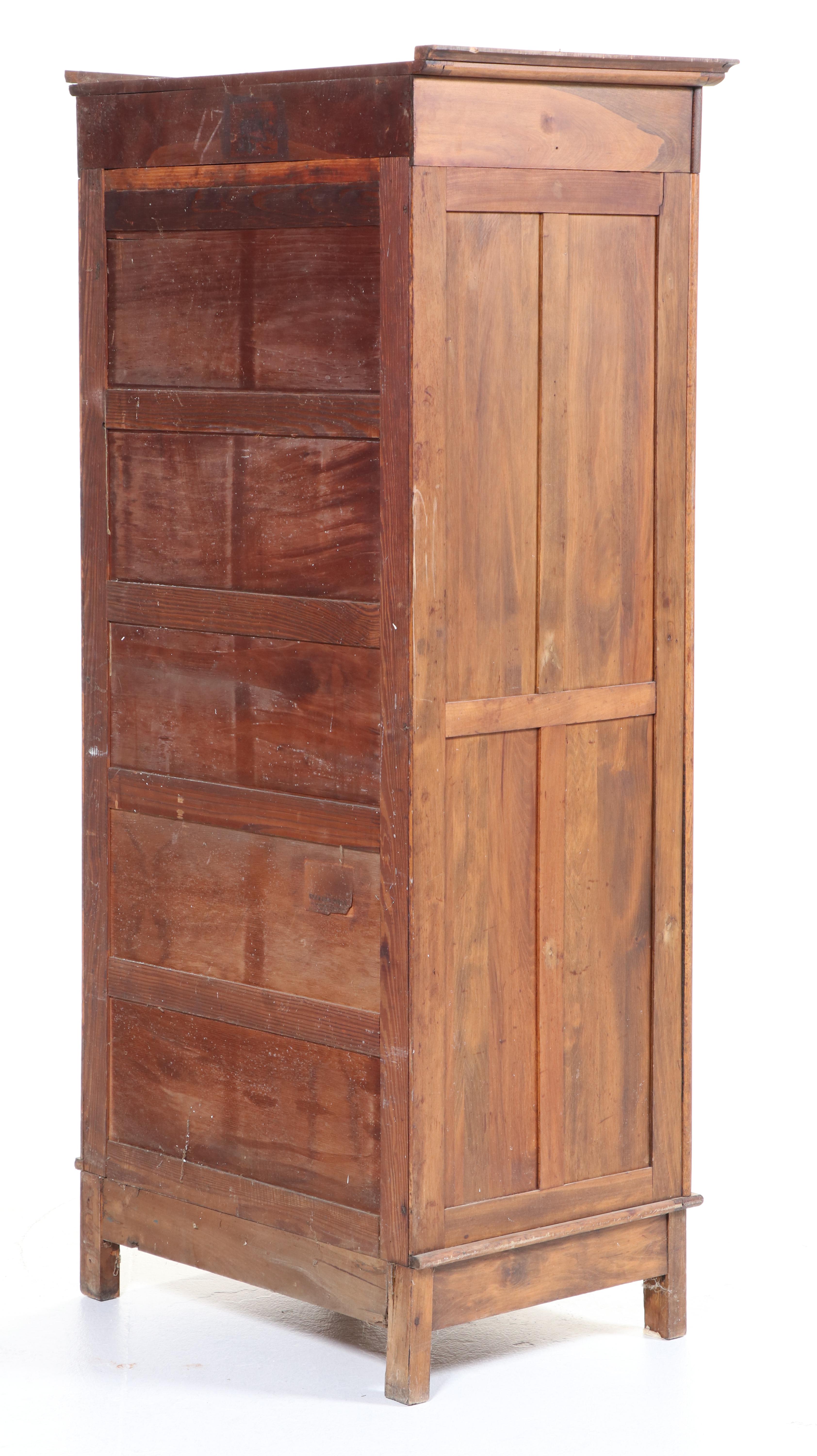 American Quartersawn Oak and Poplar Wardrobe, Early 20th Century