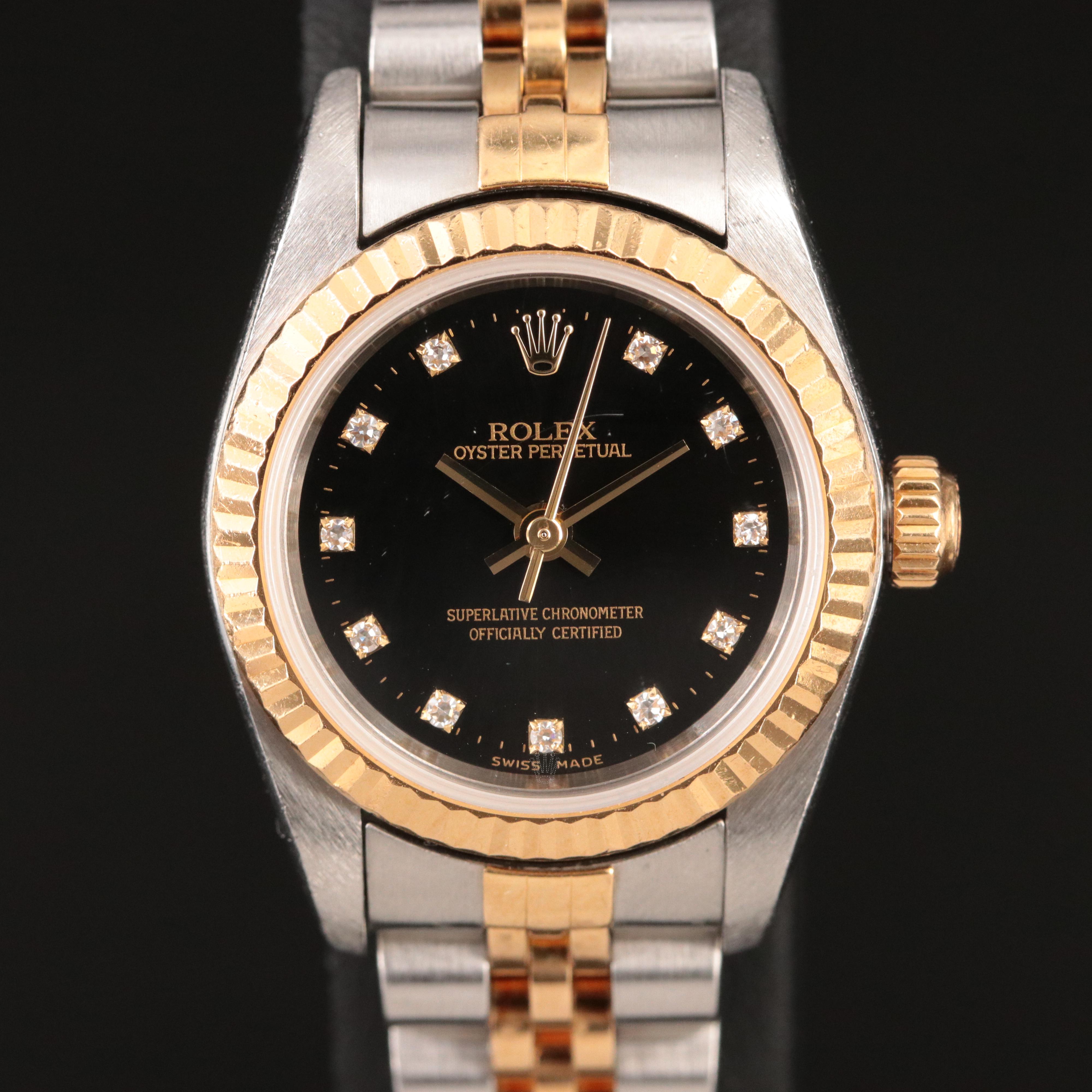 2005 Rolex Factory Diamond Dial 18K and Stainless Steel Watch