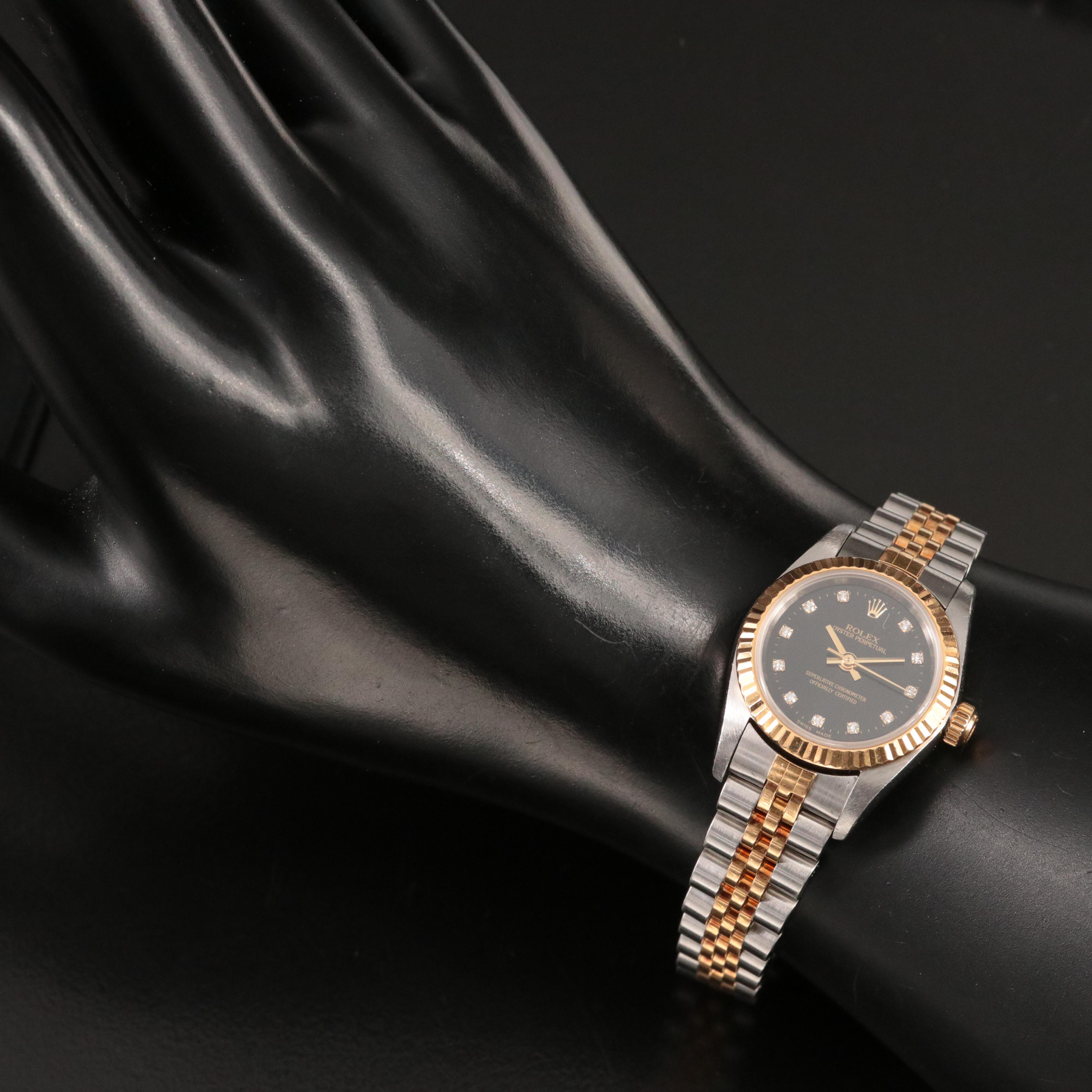 2005 Rolex Factory Diamond Dial 18K and Stainless Steel Watch