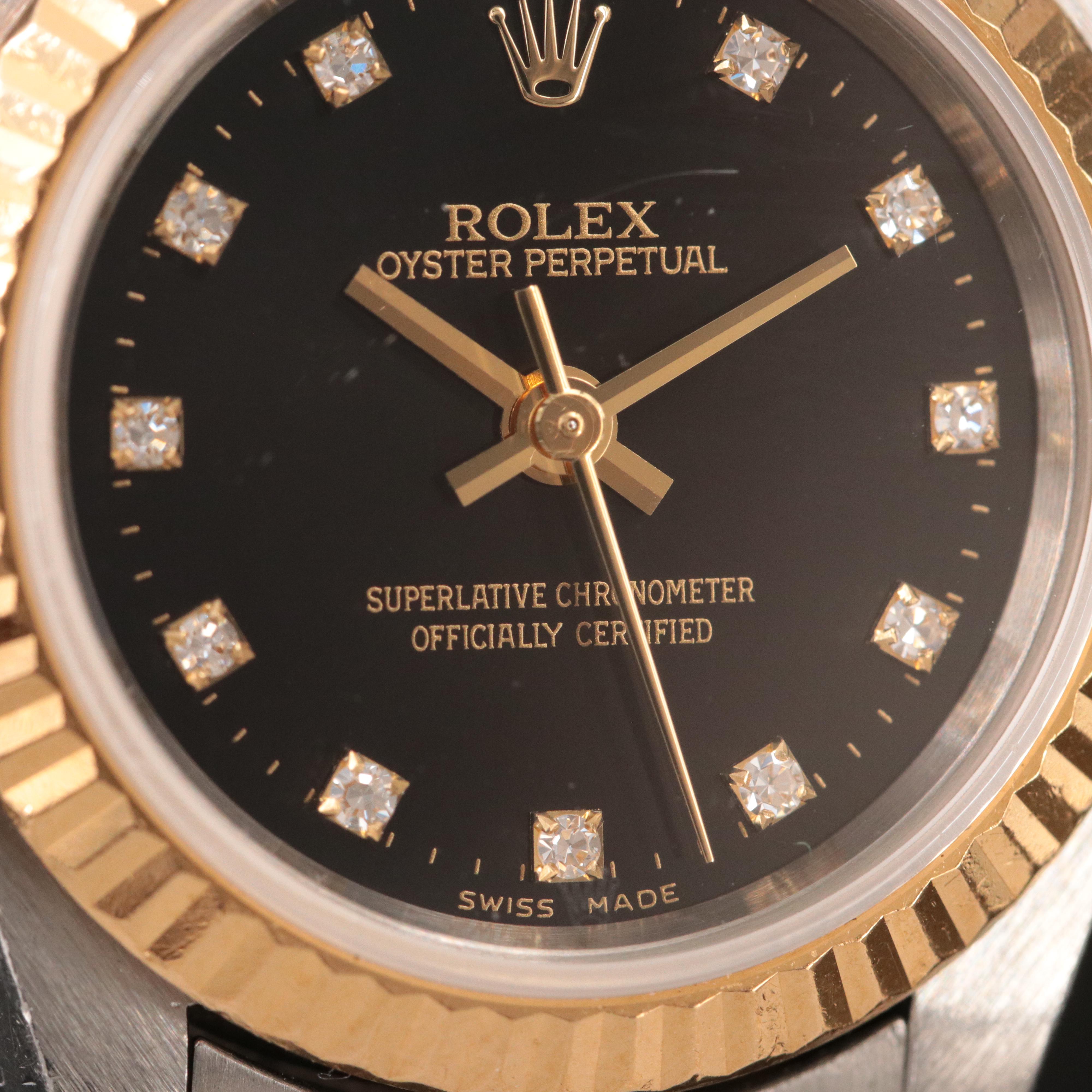 2005 Rolex Factory Diamond Dial 18K and Stainless Steel Watch