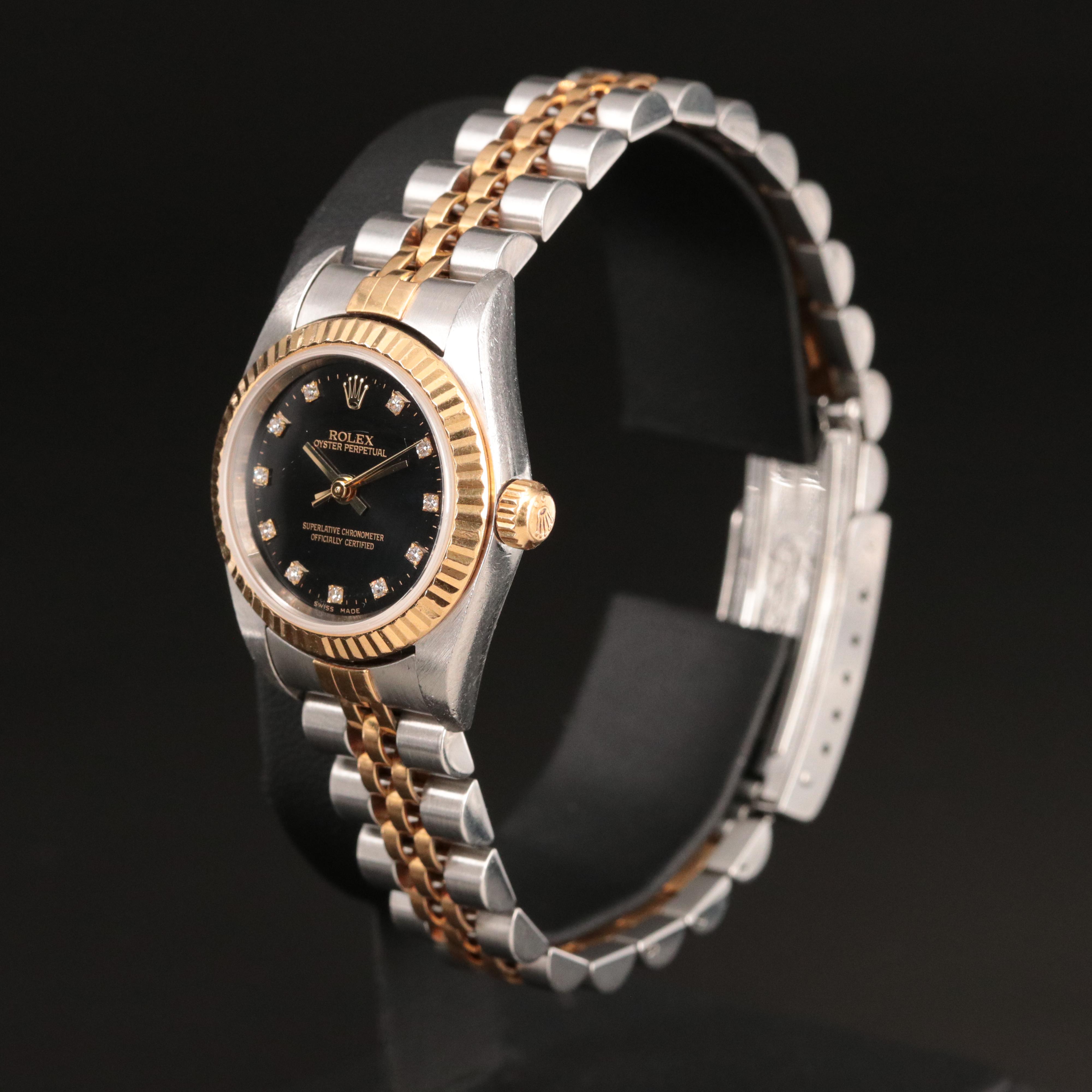 2005 Rolex Factory Diamond Dial 18K and Stainless Steel Watch