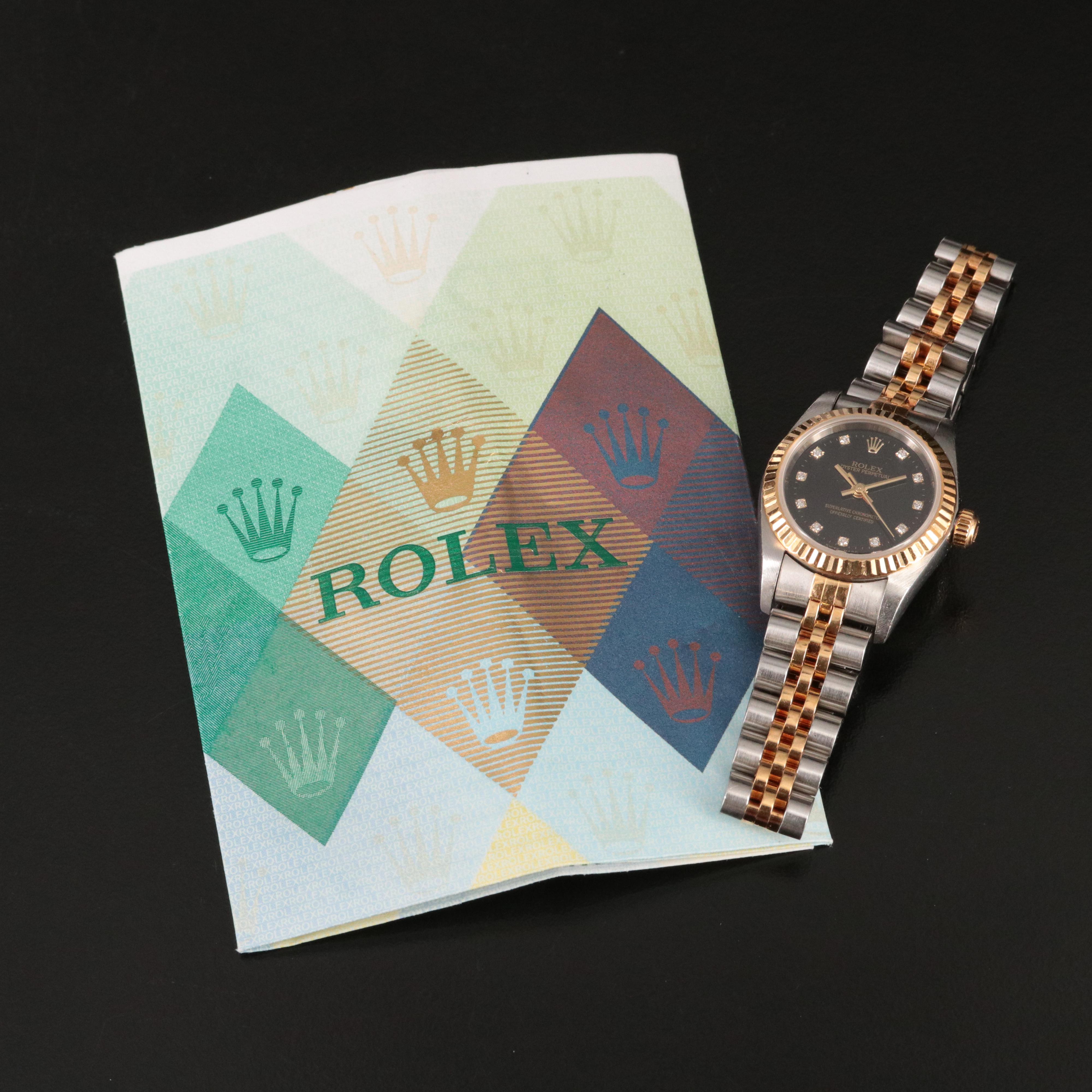 2005 Rolex Factory Diamond Dial 18K and Stainless Steel Watch