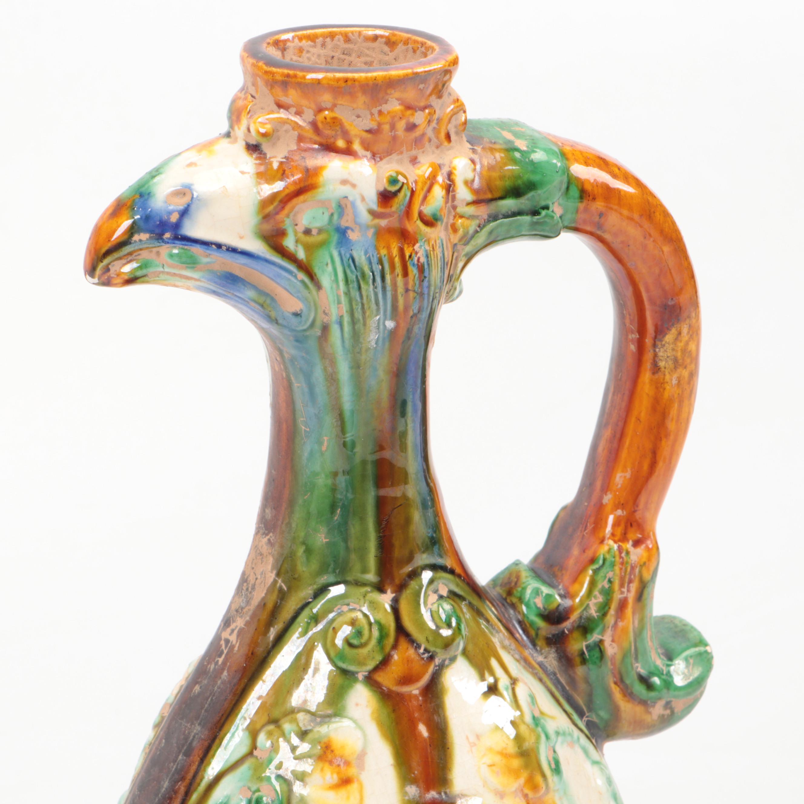 Chinese Sancai Glazed Phoenix Shaped Ewer