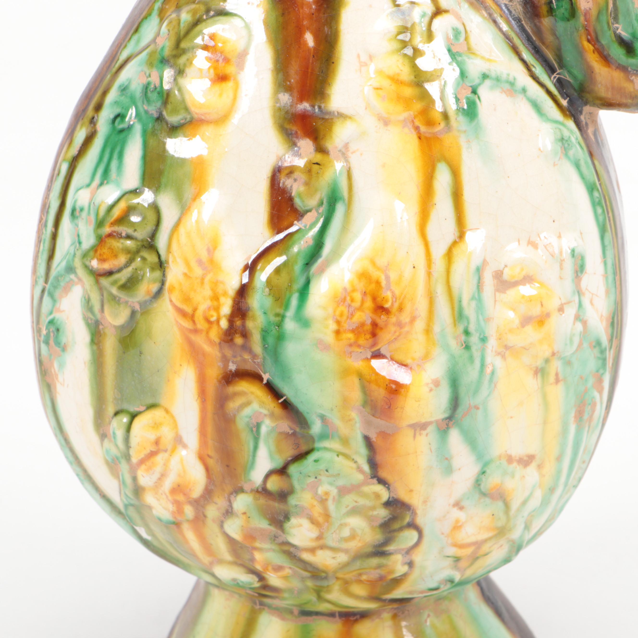 Chinese Sancai Glazed Phoenix Shaped Ewer