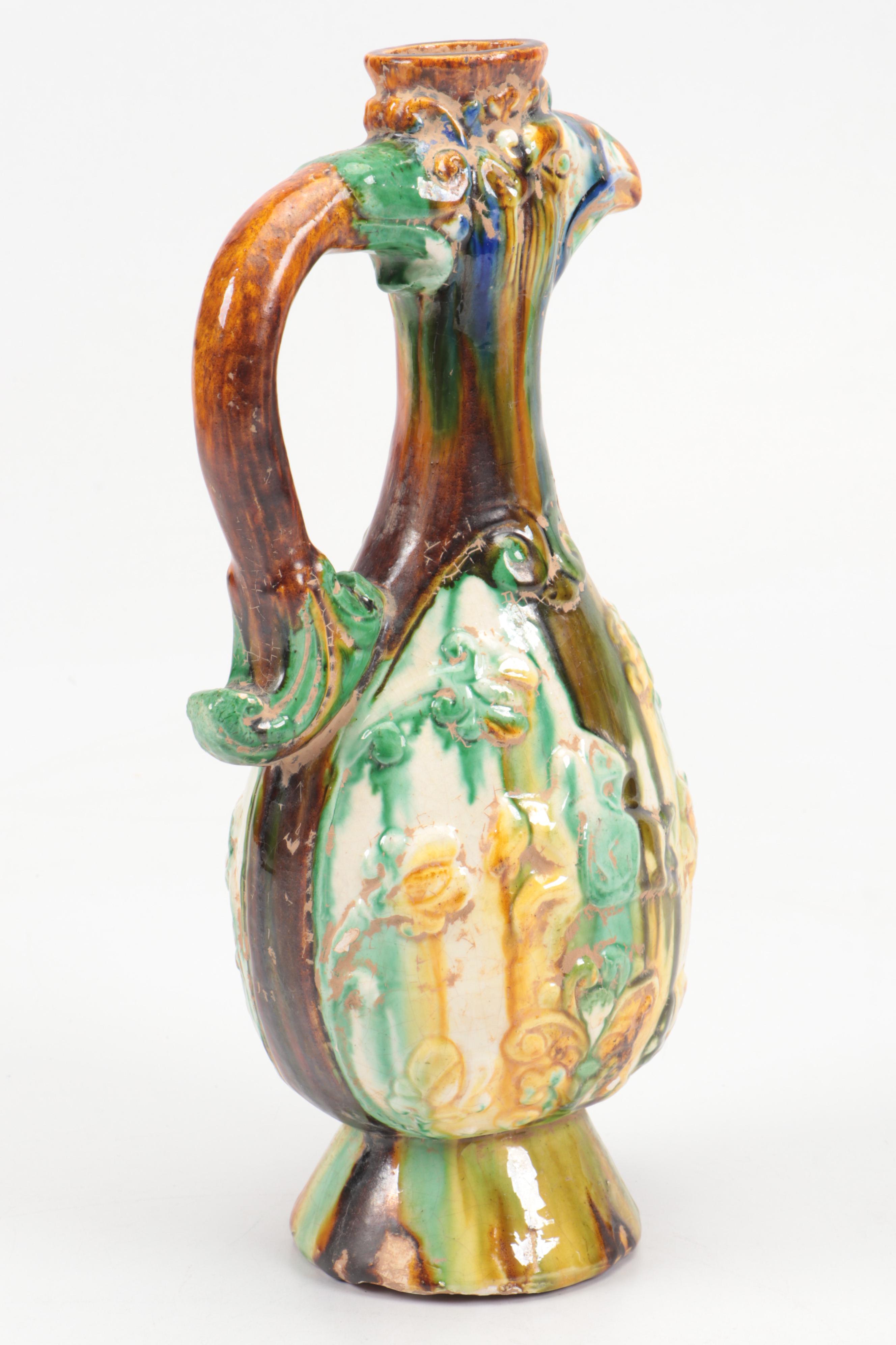Chinese Sancai Glazed Phoenix Shaped Ewer