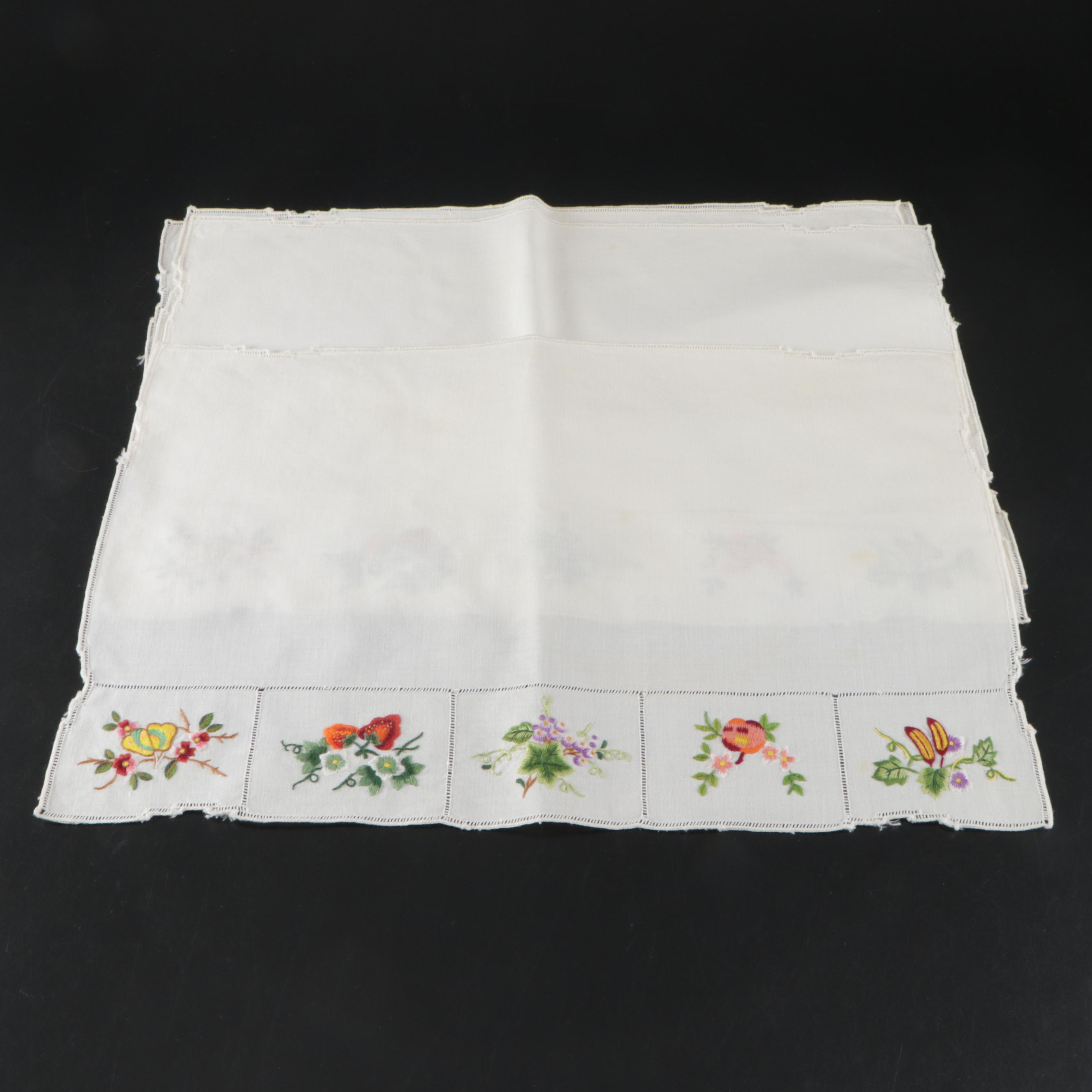 Card Table Cover with Embroidered and Other Table Linens