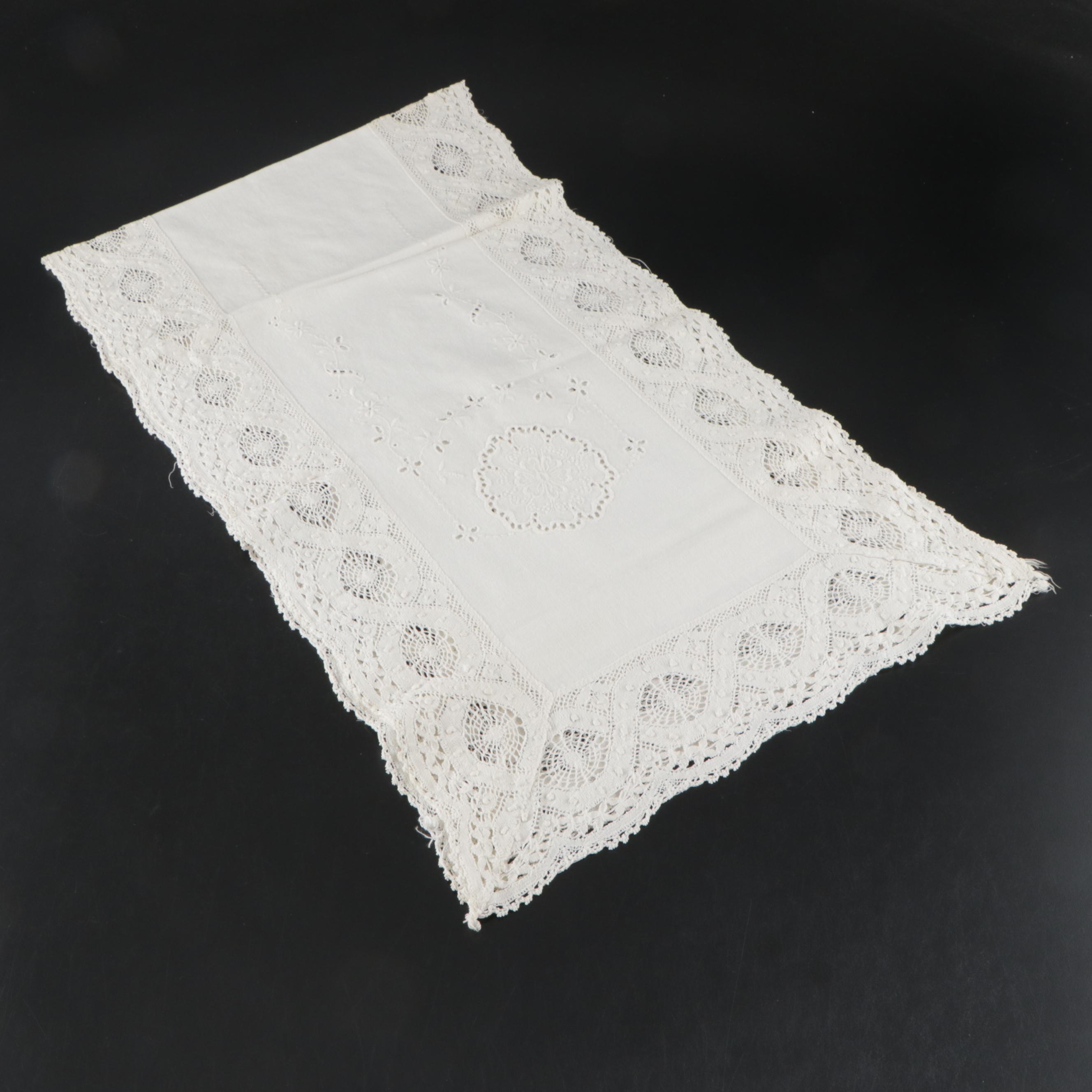 Card Table Cover with Embroidered and Other Table Linens