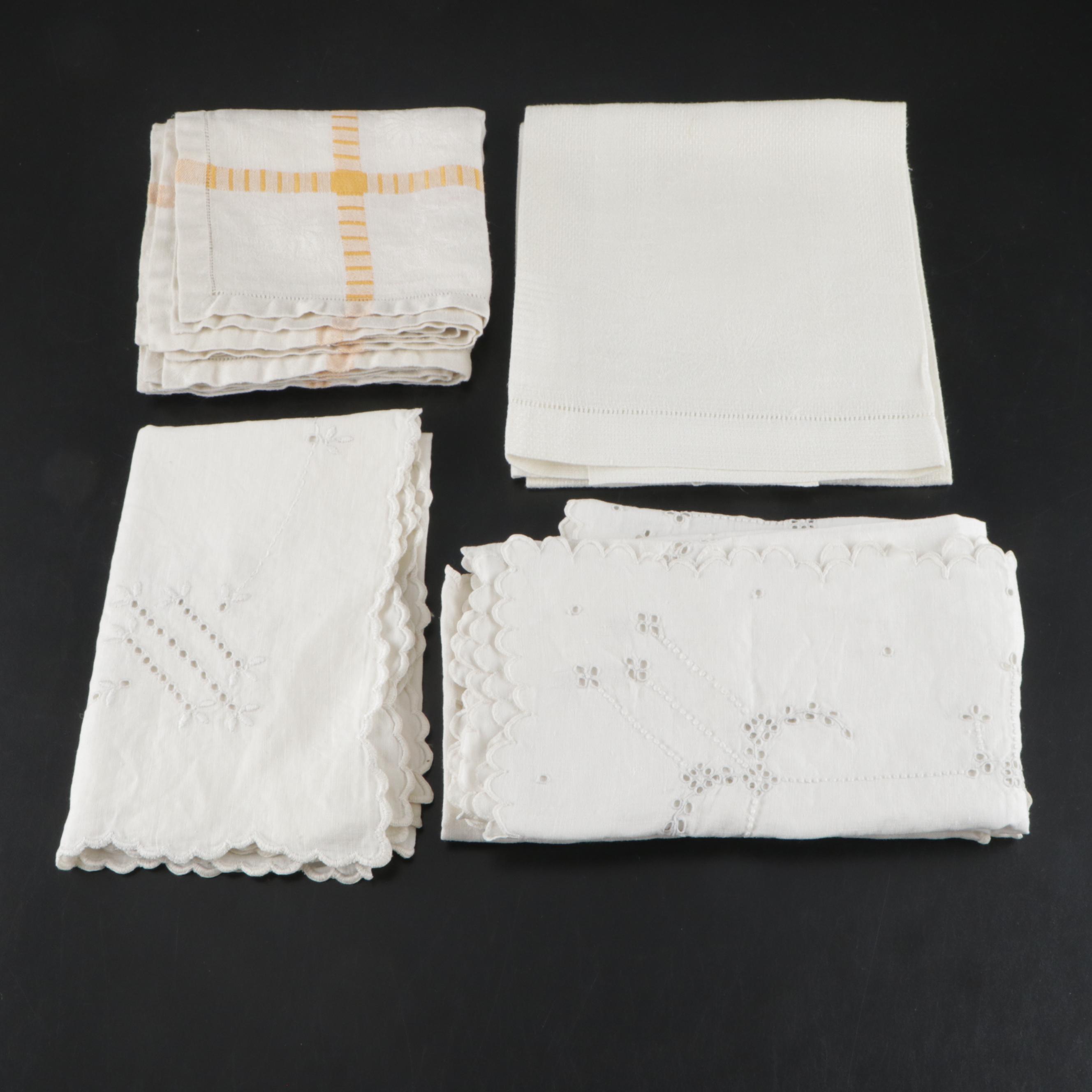 Card Table Cover with Embroidered and Other Table Linens