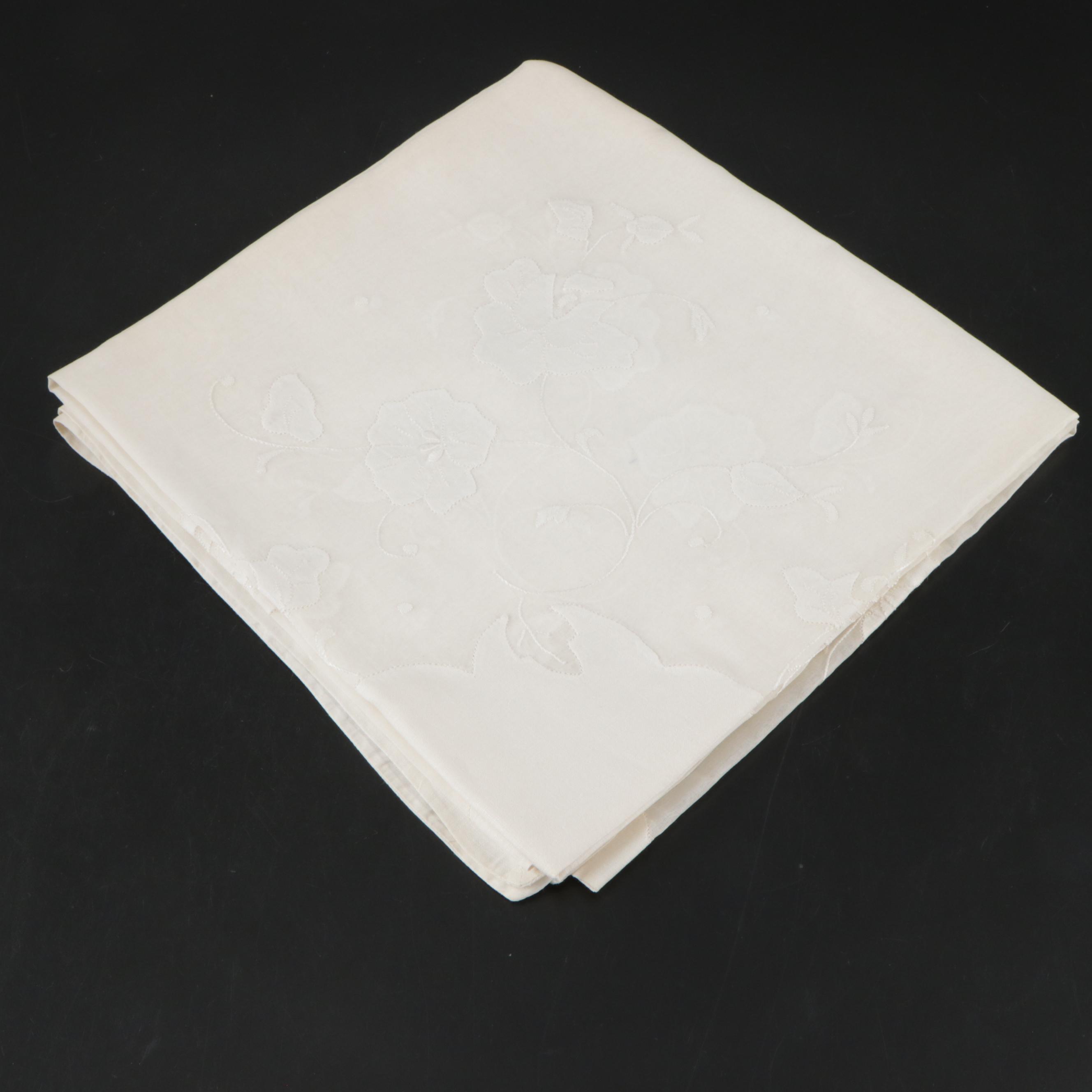 Card Table Cover with Embroidered and Other Table Linens