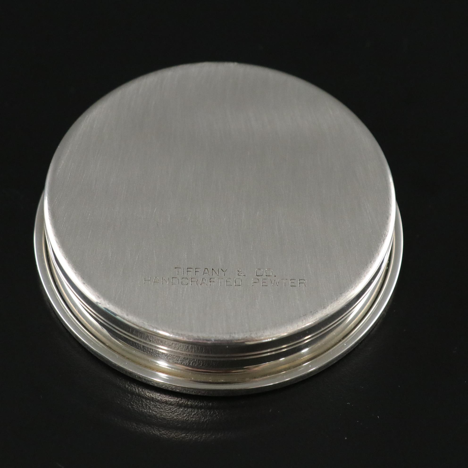 Tiffany & Co. Round Handcrafted Pewter Trinket Box